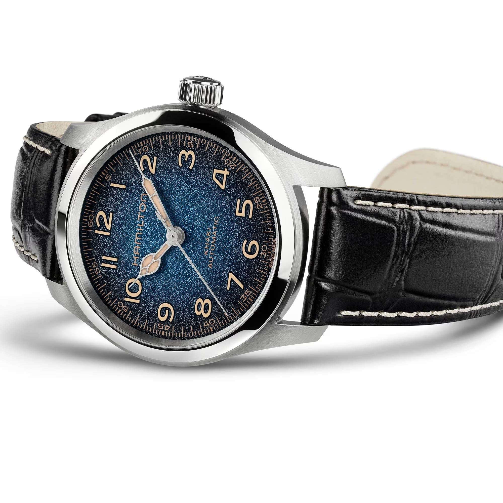 Hamilton Khaki Field Murph 38mm Blue Dial Leather Mens Automatic Watch H70405740