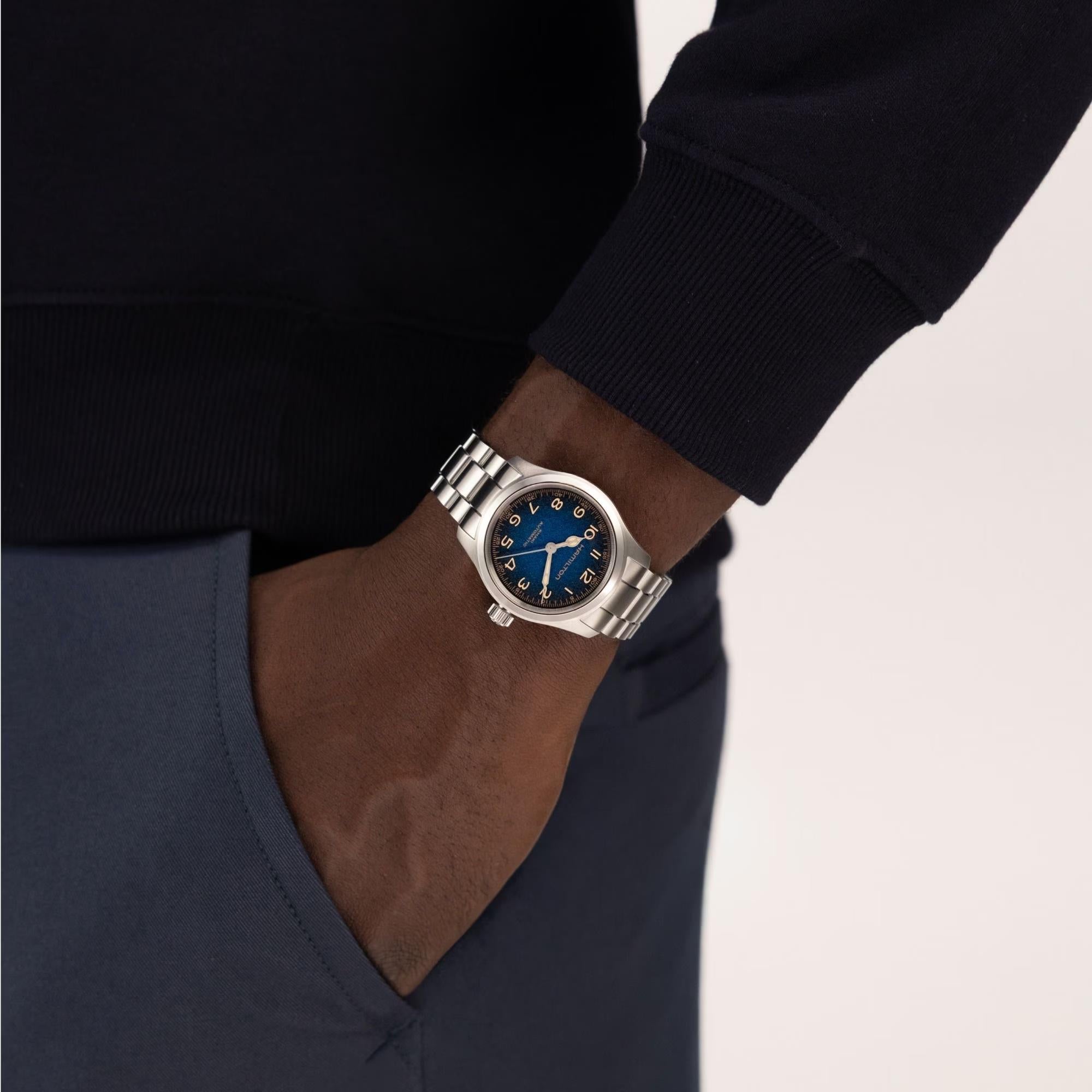 Hamilton Khaki Field Murph 38mm Blue Dial Steel Mens Automatic Watch H70405140