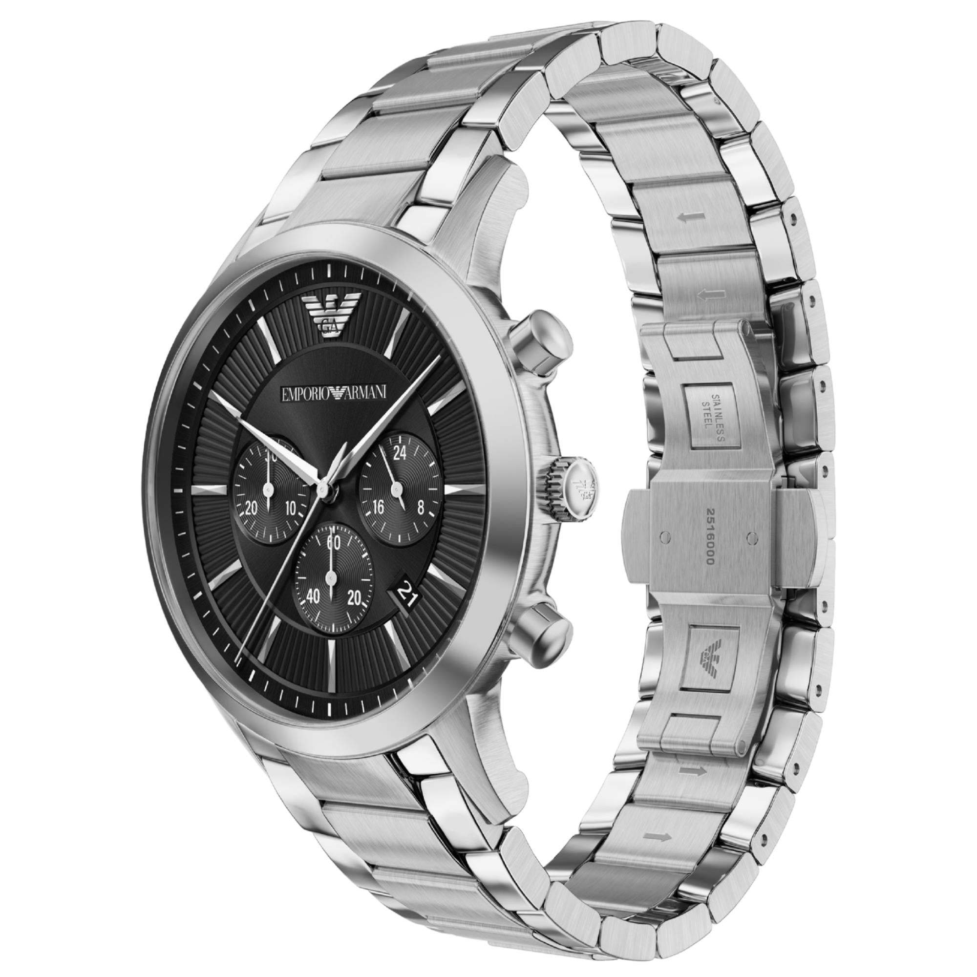 Emporio Armani Archetipo 43mm Chronograph Black Dial Steel Mens Quartz Watch AR11819