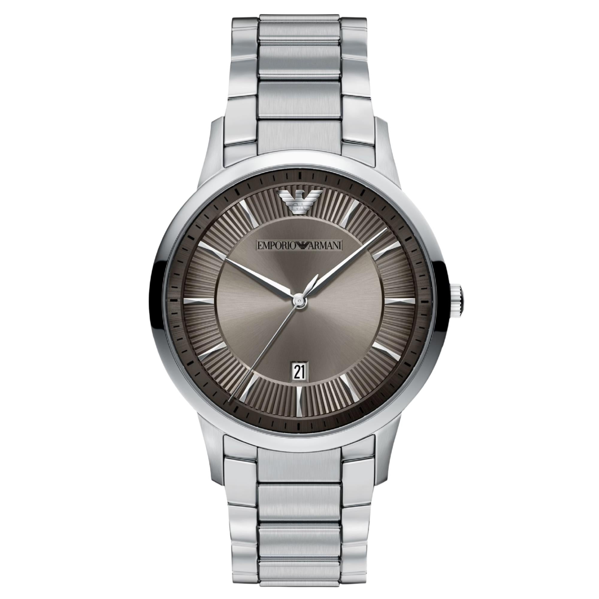 Emporio Armani Archetipo 43mm Grey Dial Steel Mens Quartz Watch AR11825