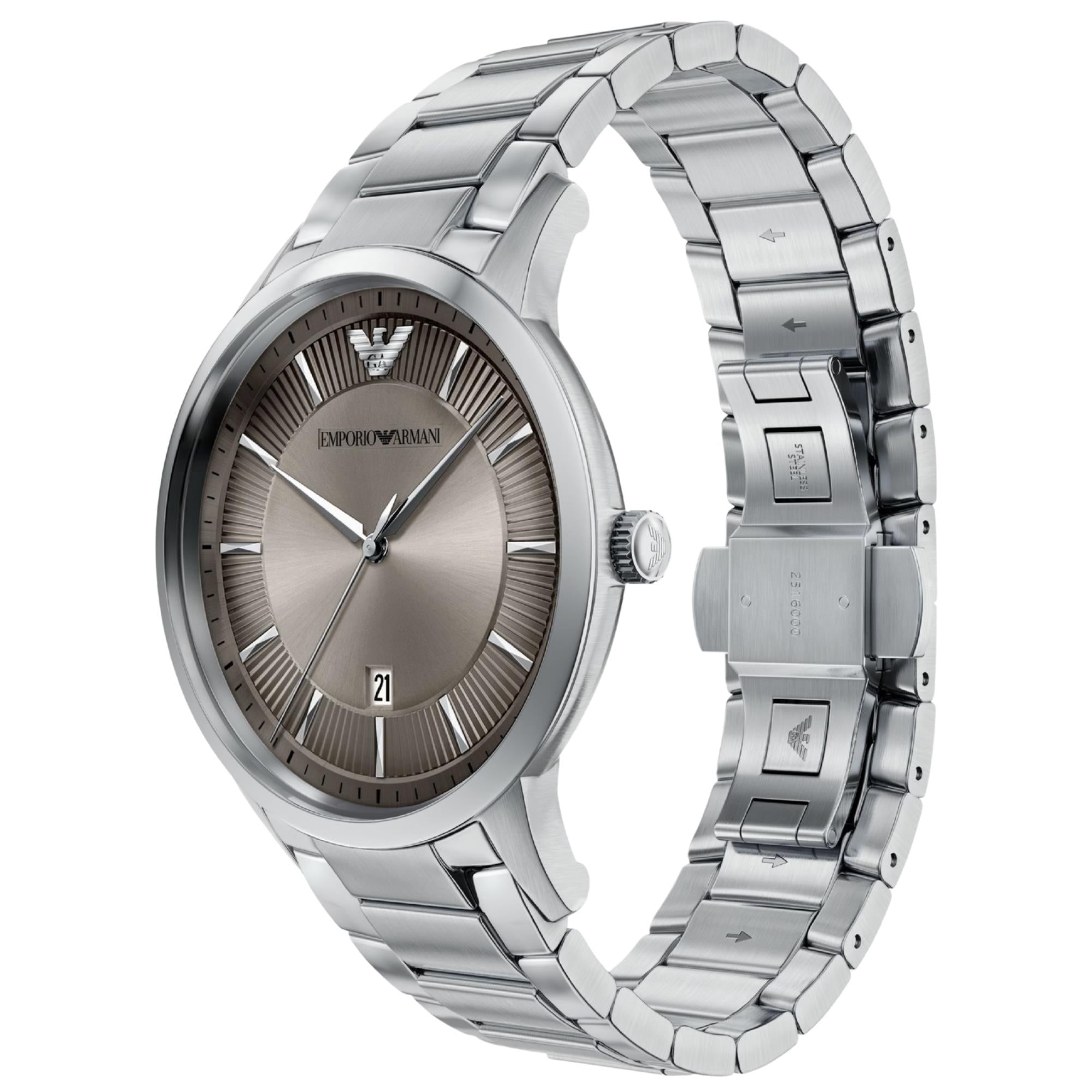 Emporio Armani Archetipo 43mm Grey Dial Steel Mens Quartz Watch AR11825
