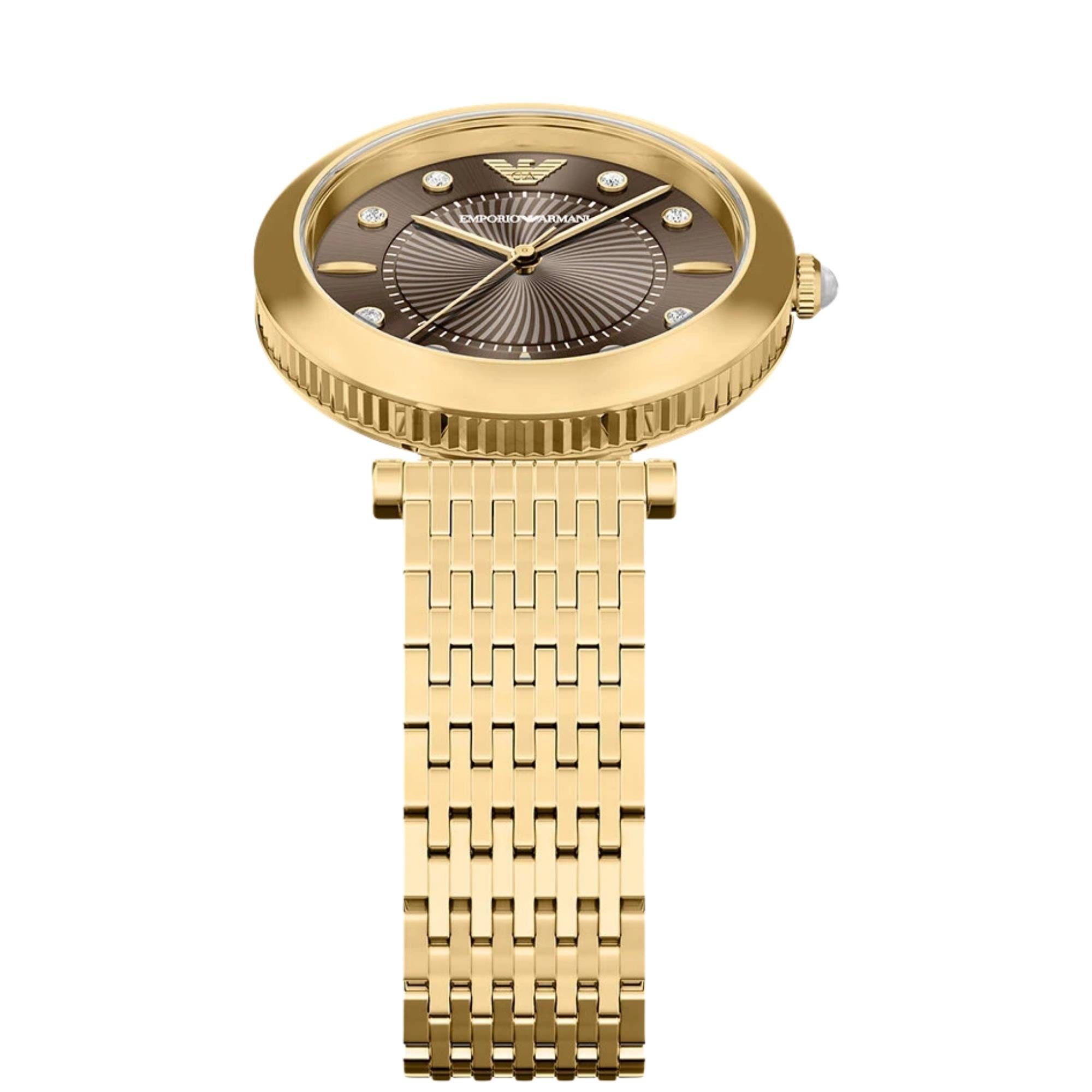 Emporio Armani Archelia 32mm Brown Dial Steel Ladies Quartz Watch AR11810