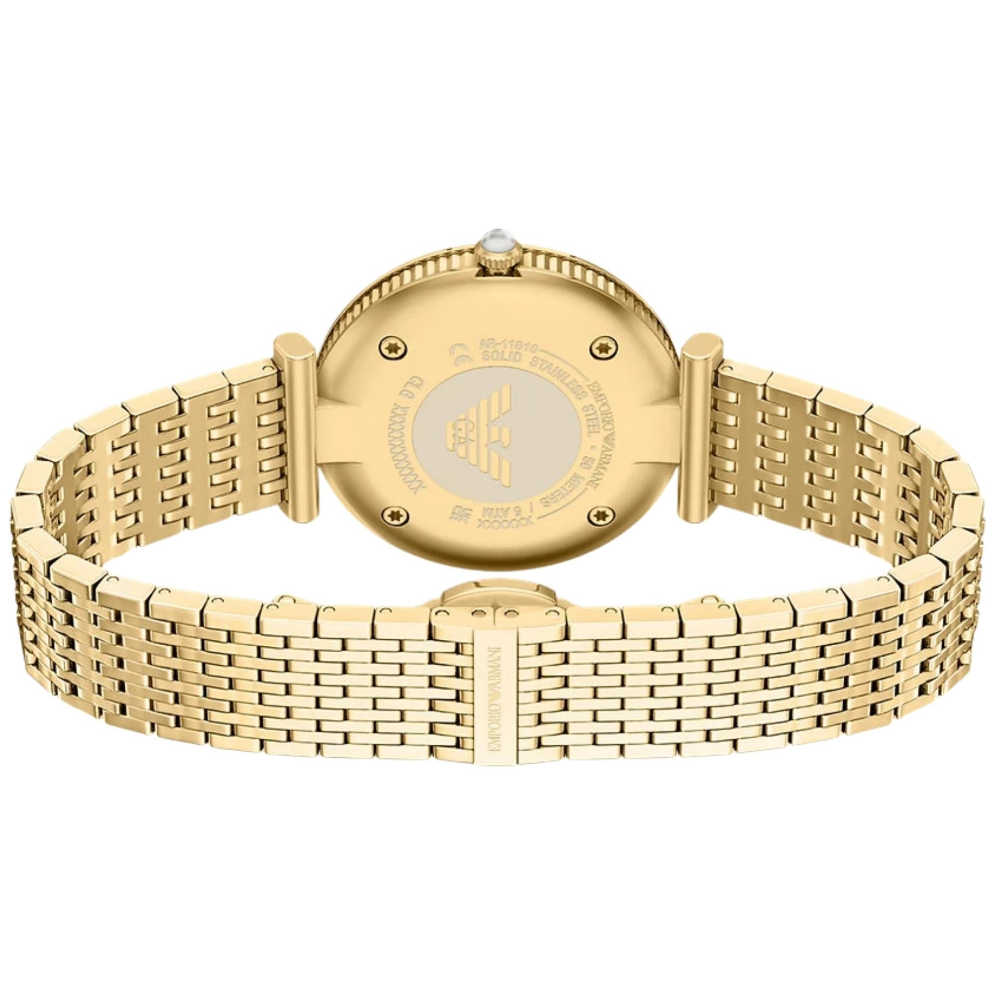 Emporio Armani Archelia 32mm Brown Dial Steel Ladies Quartz Watch AR11810