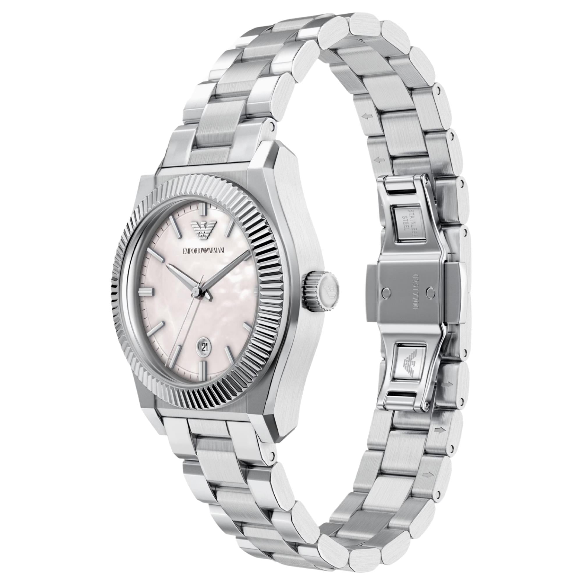 Emporio Armani Federica 32mm Mother of Pearl Dial Steel Ladies Quartz Watch AR11802