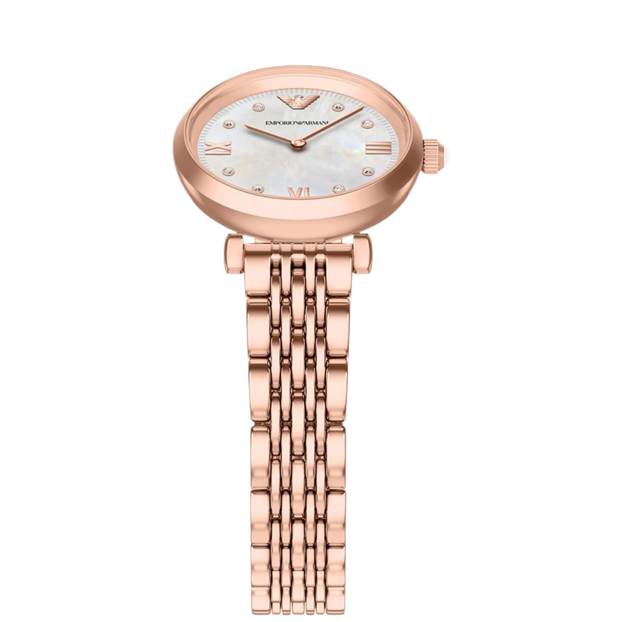 Emporio Armani Gianni 28mm Mother of Pearl Dial Steel Ladies Quartz Watch AR11805