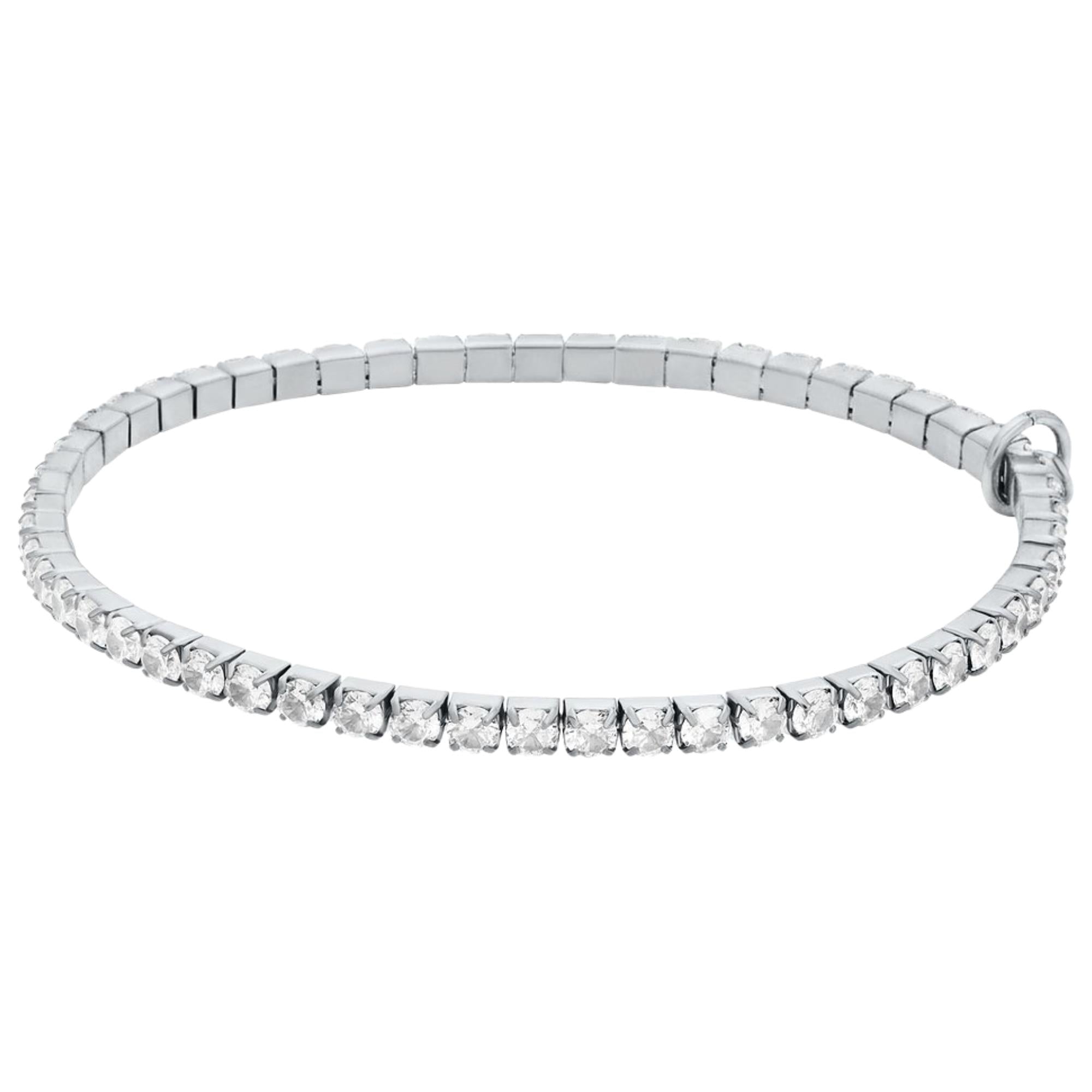 Michael Kors Brilliance Silver Pavé Stretch Ladies Tennis Bracelet MKJ8682040