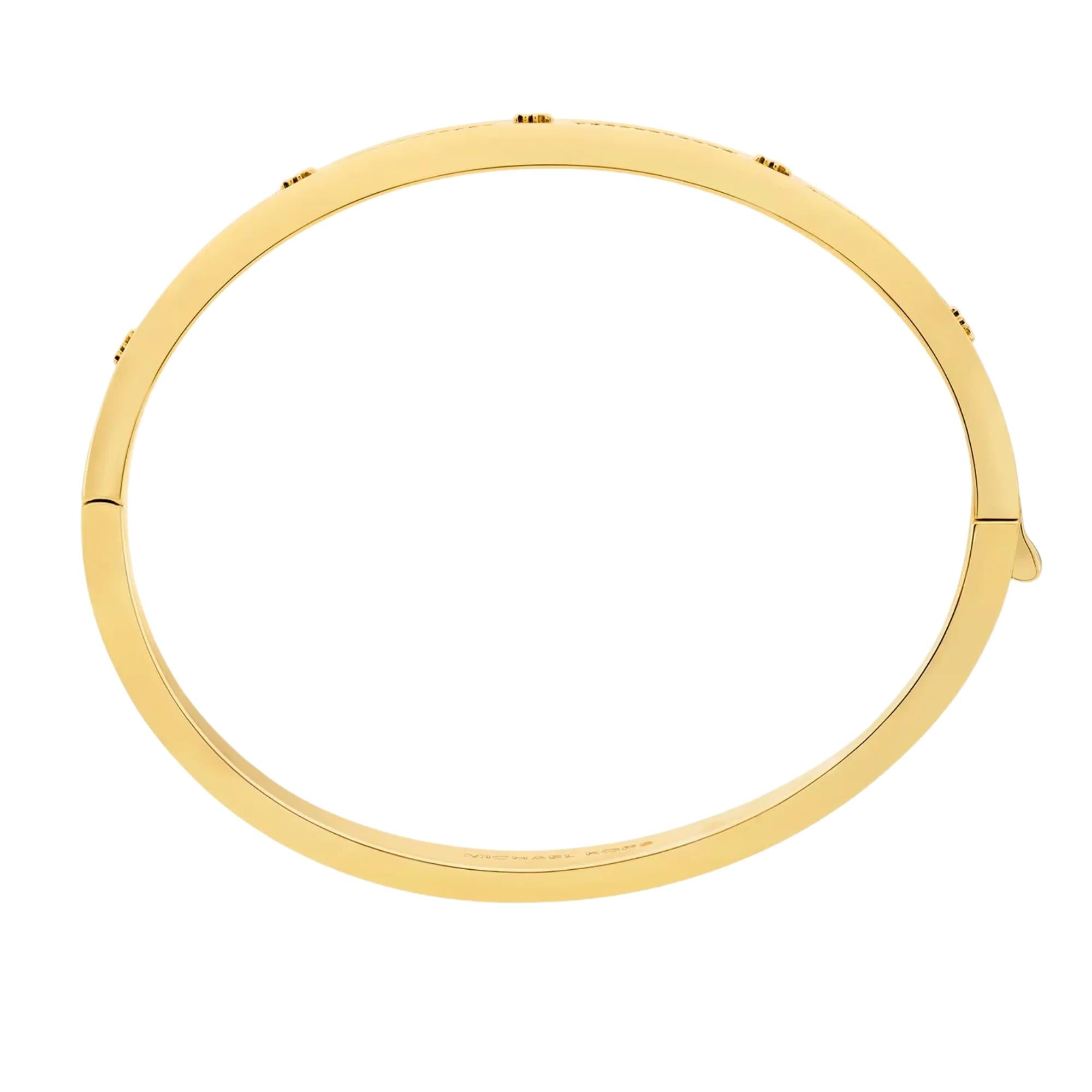 Michael Kors MK Gold Pavé Logo Ladies Bangle Bracelet MKJ8653710