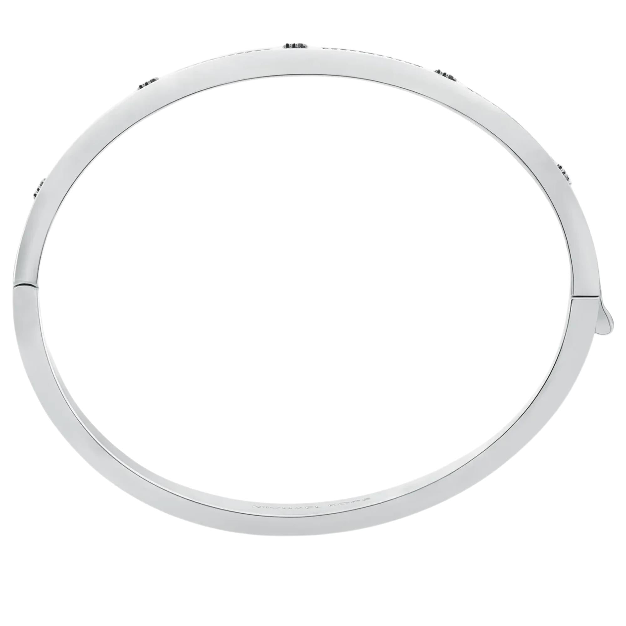 Michael Kors MK Silver Pavé Logo Ladies Bangle Bracelet MKJ8653040