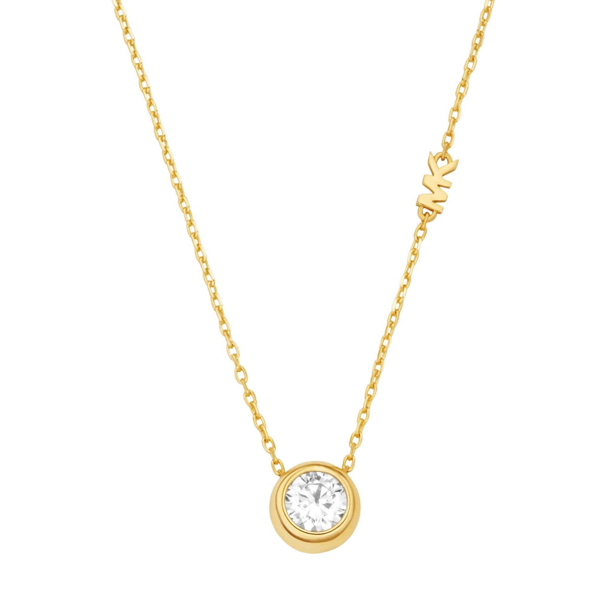 Michael Kors Brilliance Gold Round Stone Pendant Ladies Necklace MKJ8659710