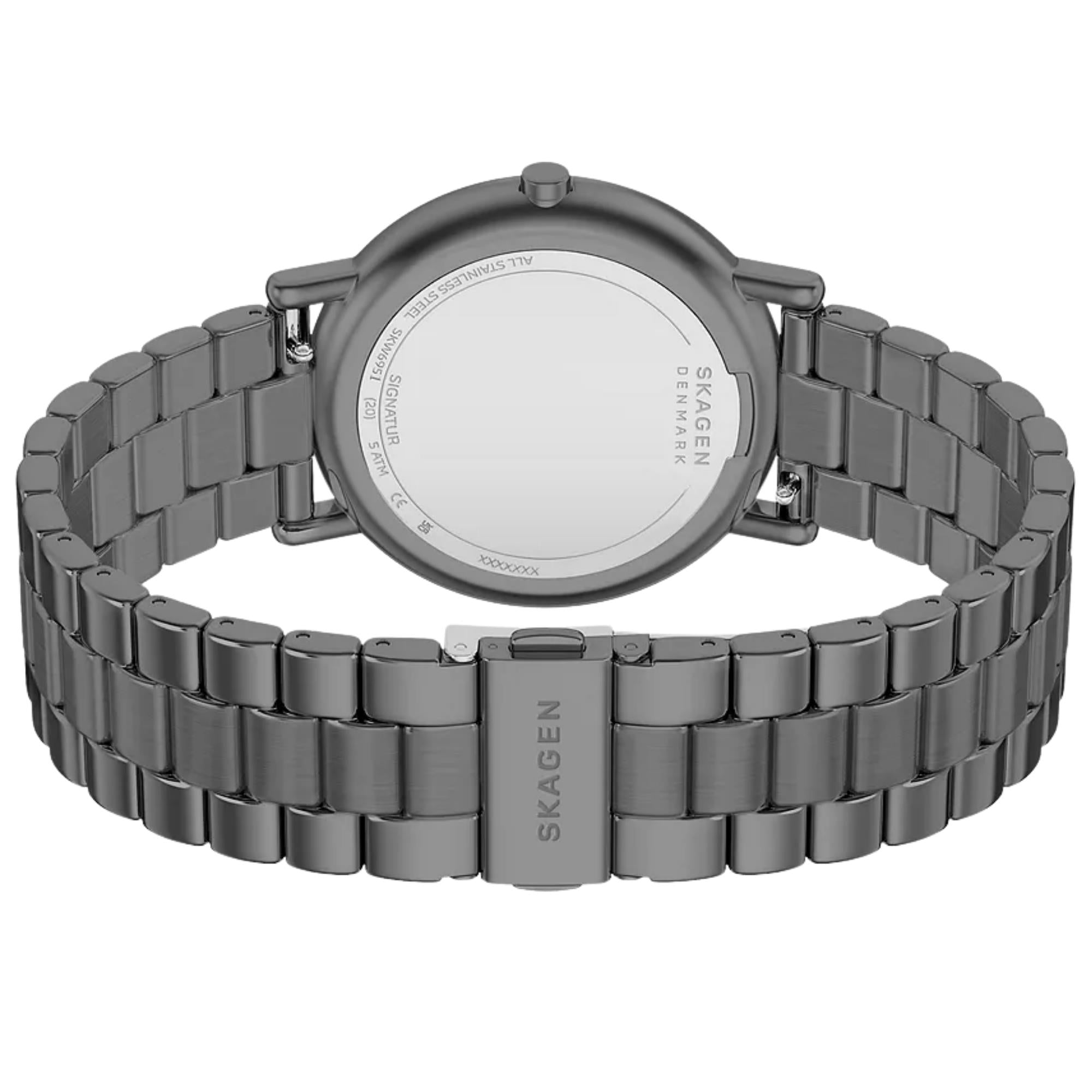 Skagen Signatur 40mm Grey Dial Steel Mens Quartz Watch SKW6951