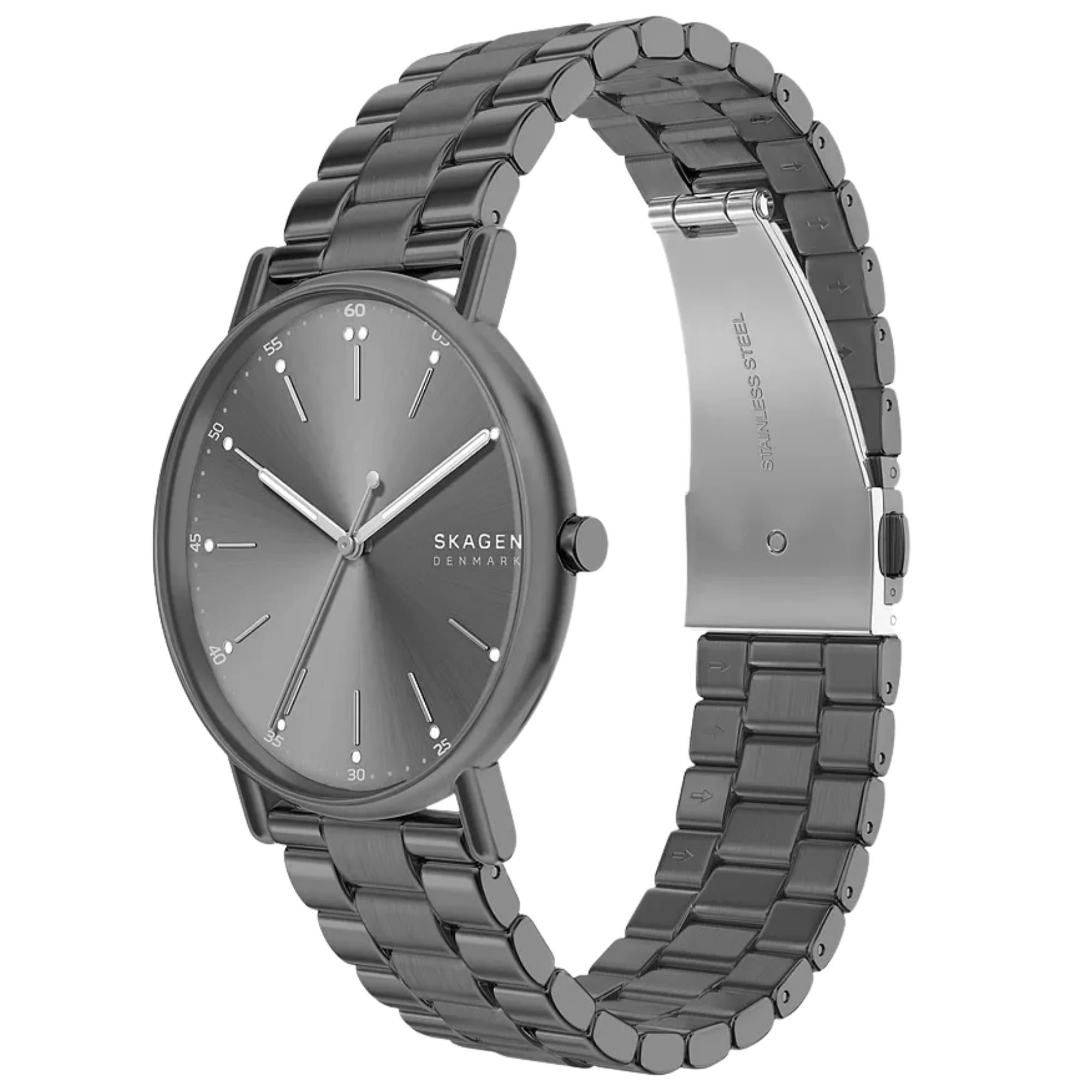 Skagen Signatur 40mm Grey Dial Steel Mens Quartz Watch SKW6951
