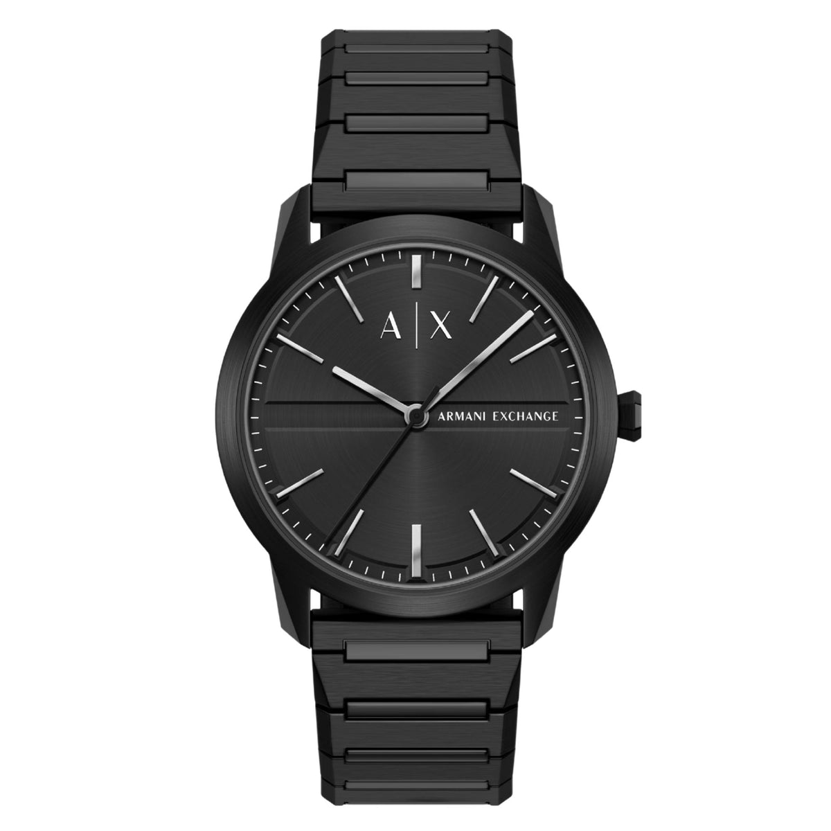 Armani Exchange Lexon 42mm Black Dial Steel Mens Quartz Watch AX2651