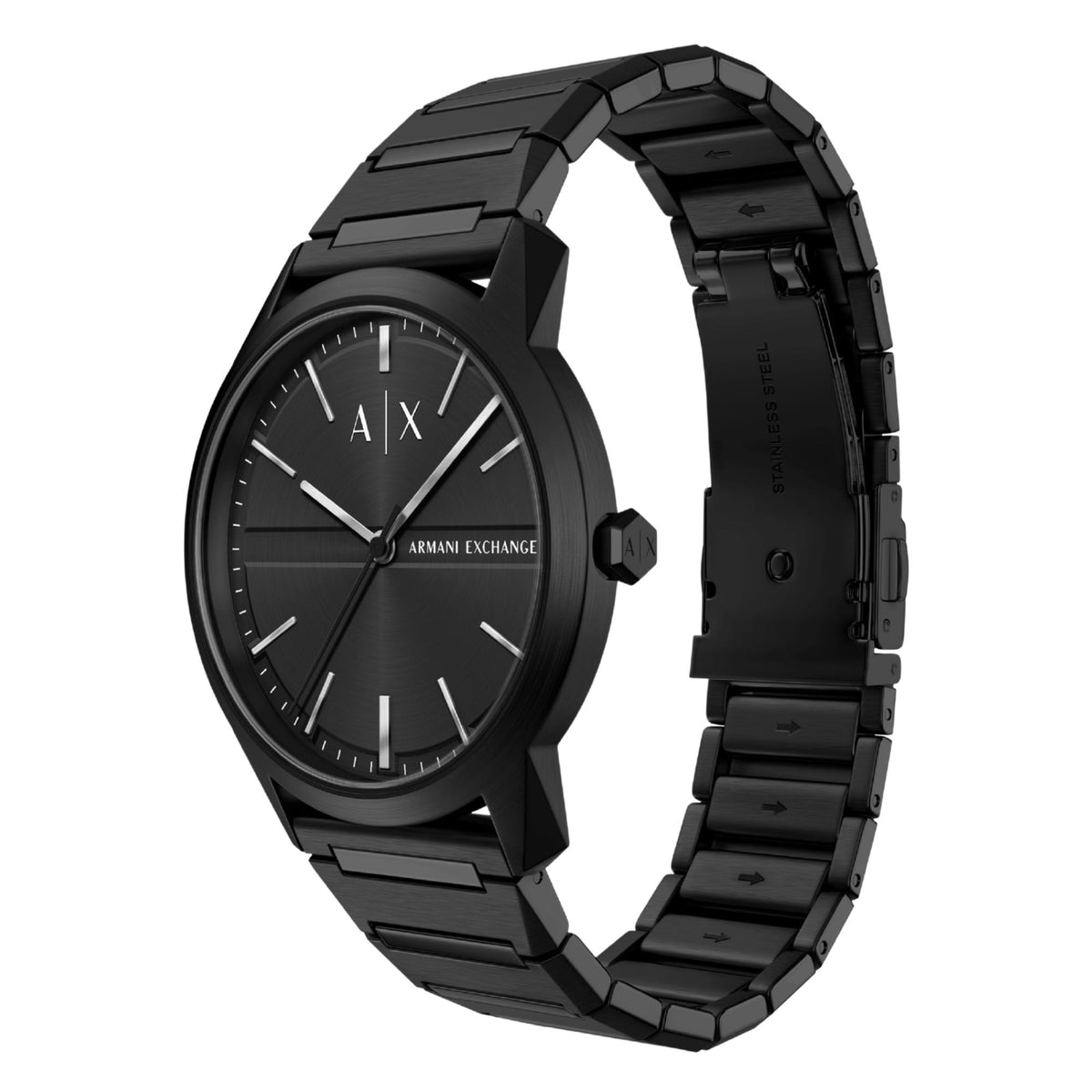 Armani Exchange Lexon 42mm Black Dial Steel Mens Quartz Watch AX2651