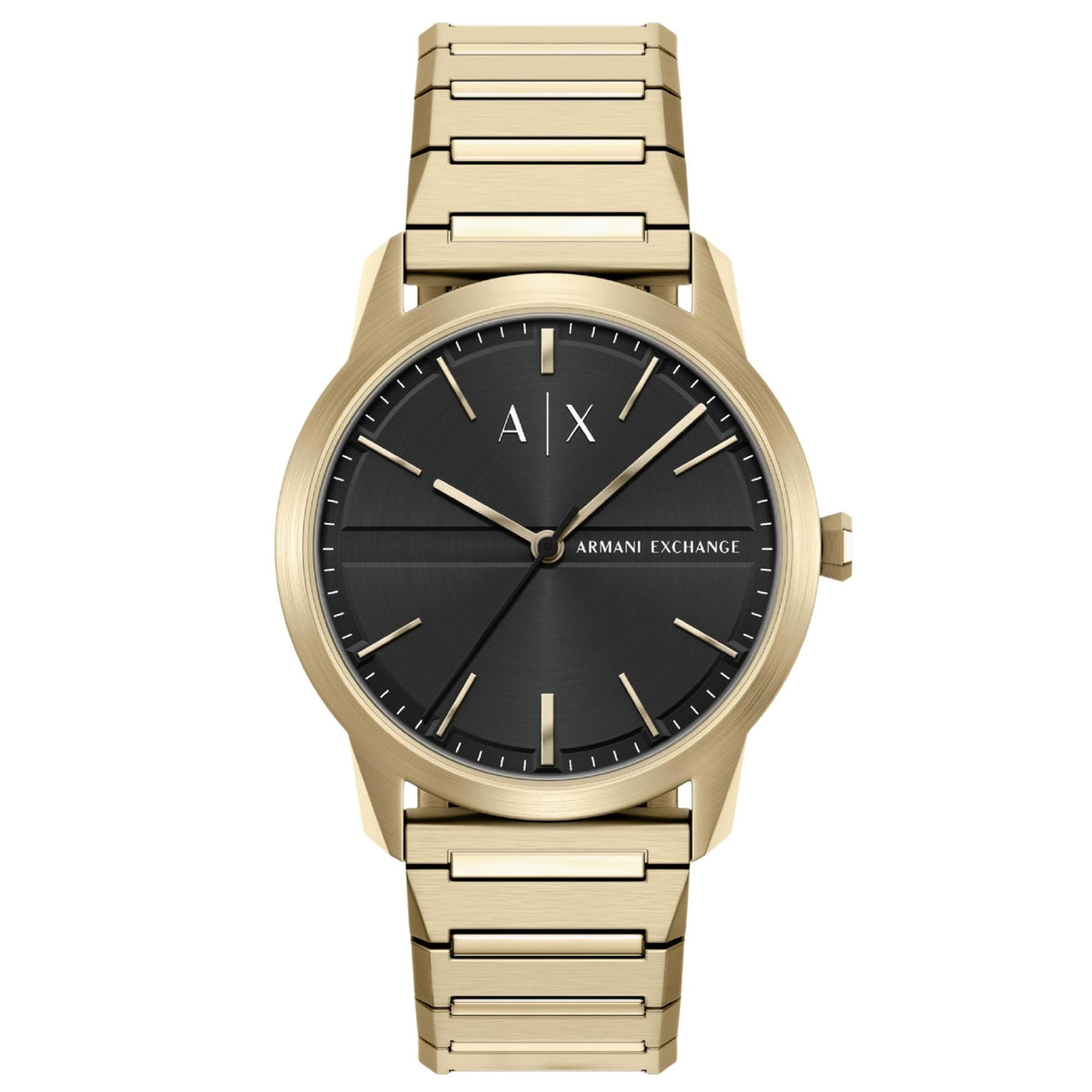 Armani Exchange Lexon 42mm Black Dial Steel Mens Quartz Watch AX2650