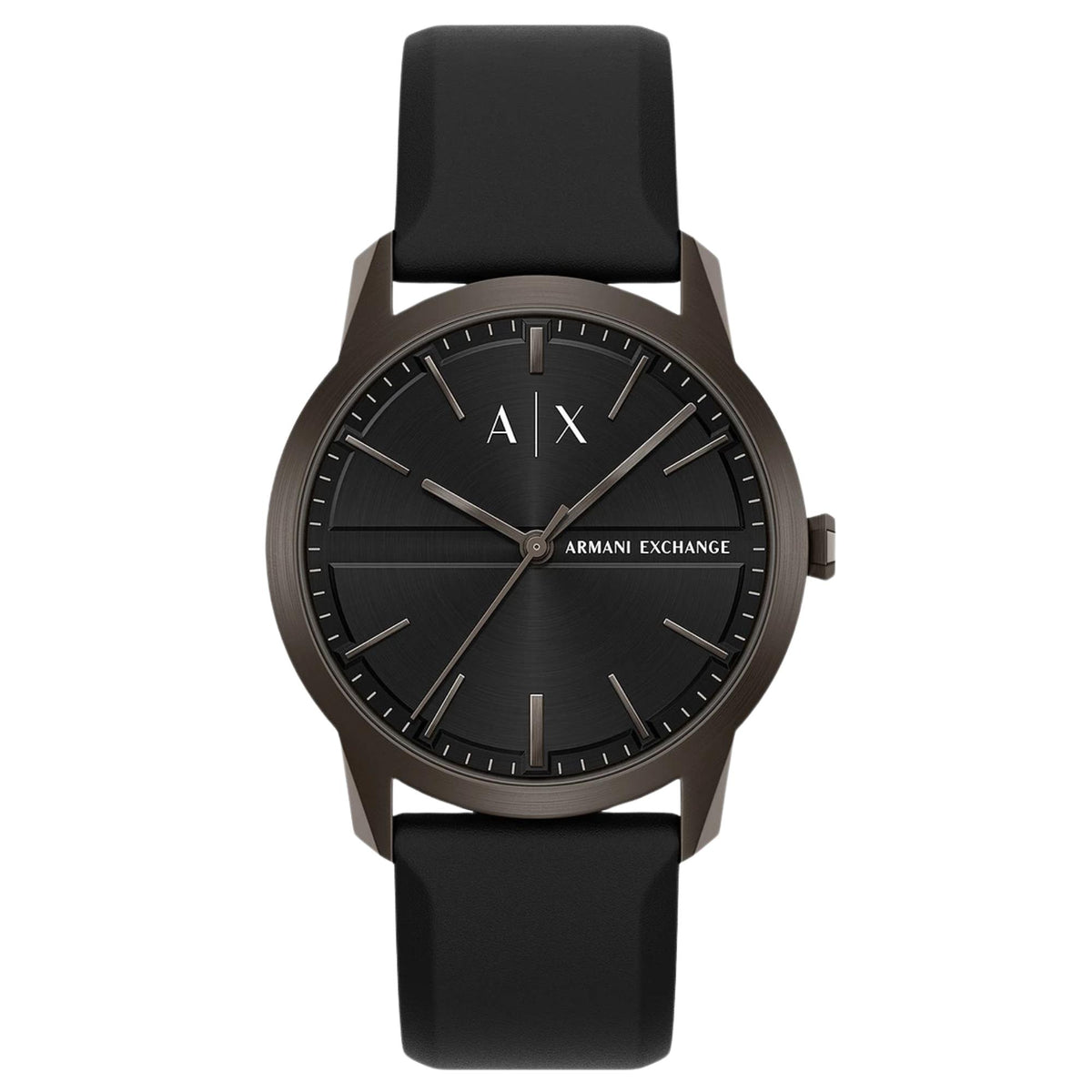Armani Exchange Lexon 42mm Black Dial Silicone Mens Quartz Watch AX2652