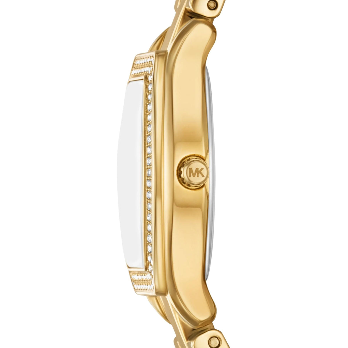 Michael Kors Petite Chelsea Pavé 25mm Gold Dial Steel Ladies Quartz Watch MK7618