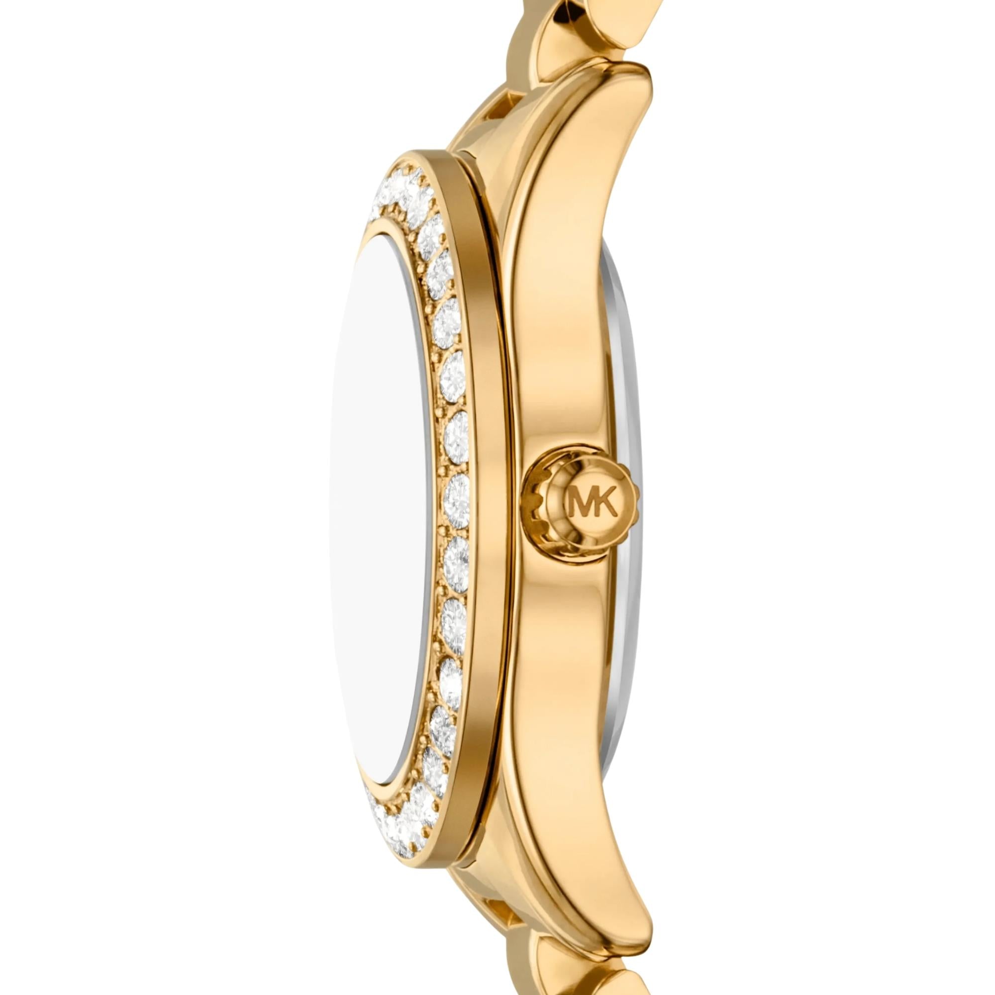Michael Kors Lexington 26mm Gold Dial Steel Ladies Quartz Watch MK7659SET