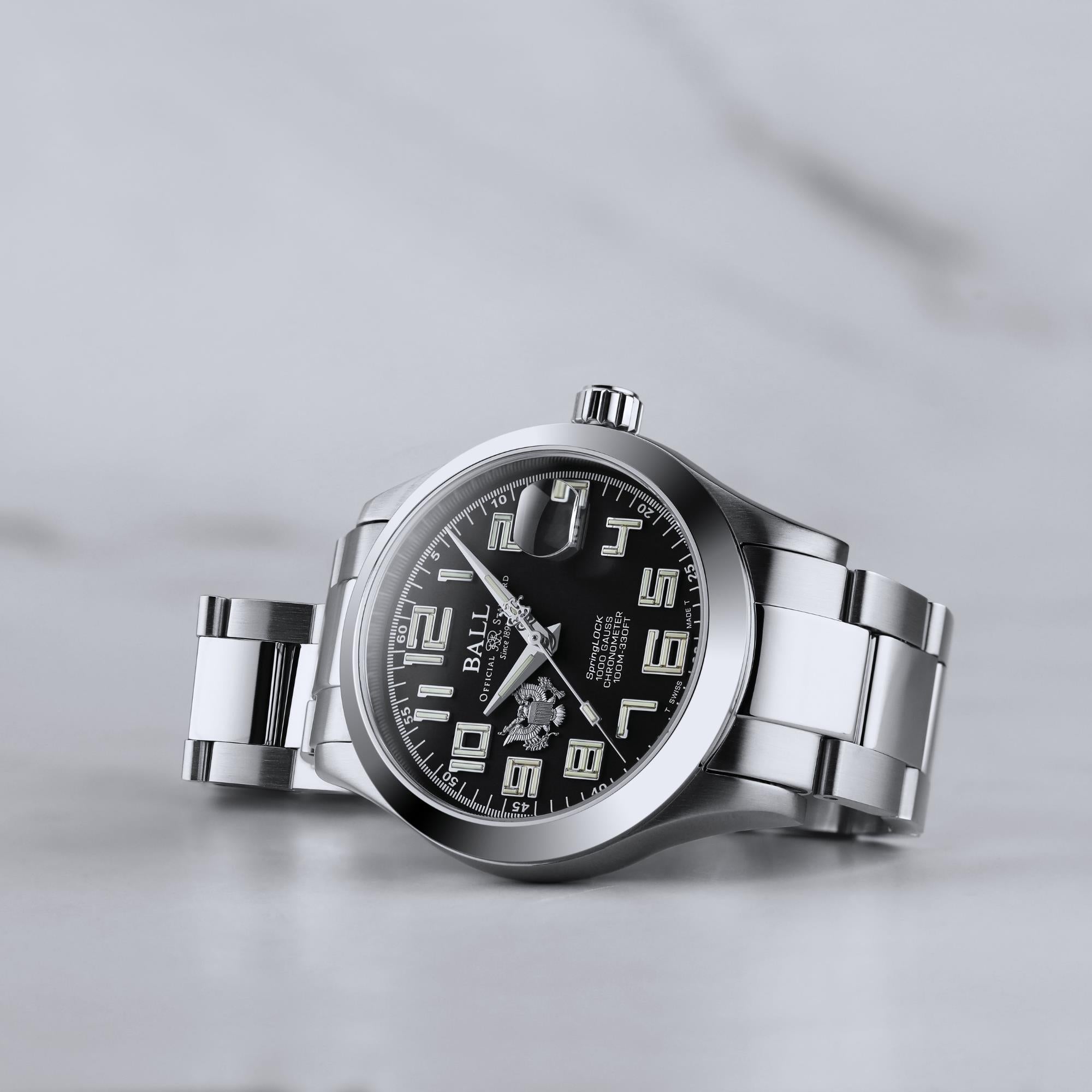 BALL Engineer III 'Army' 40mm Limited Edition Black Dial Steel Mens Automatic Watch NM3000C-S11C-BK
