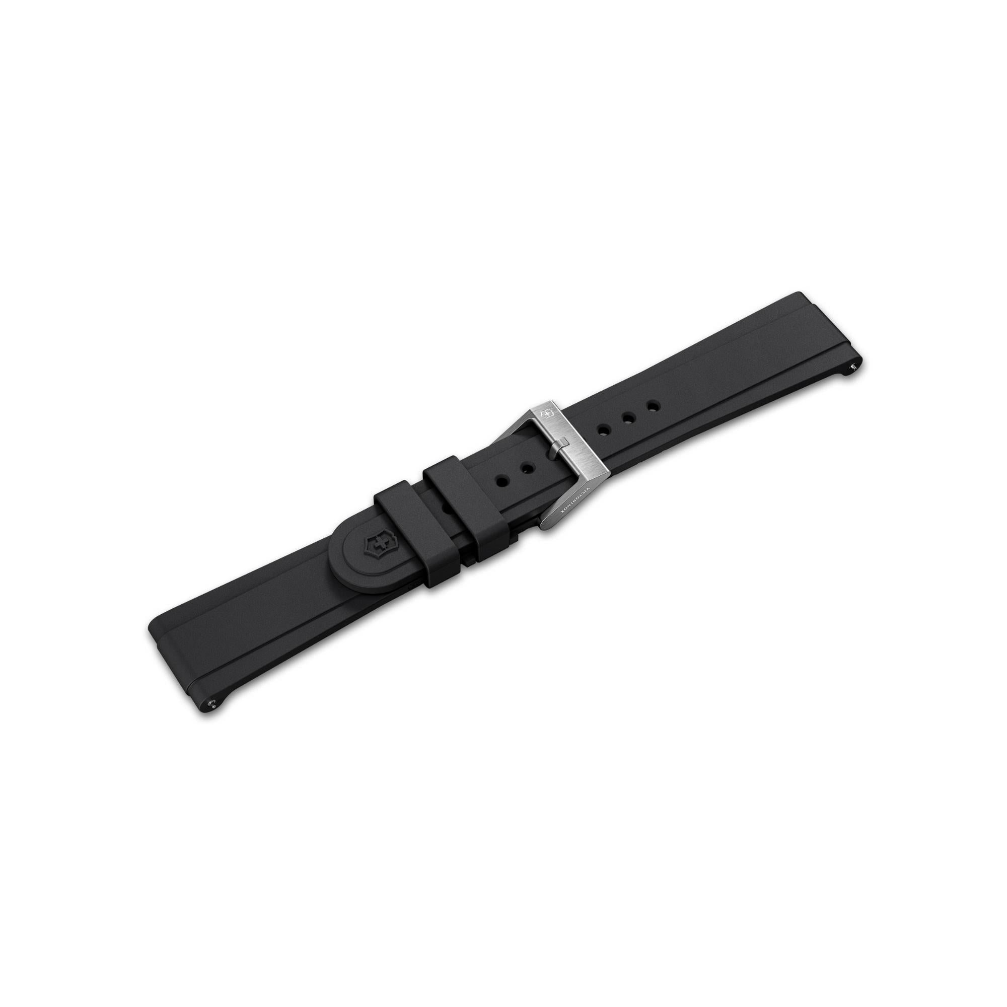 Victorinox Premium 21mm Rubber Black Watch Strap D7 V.60107