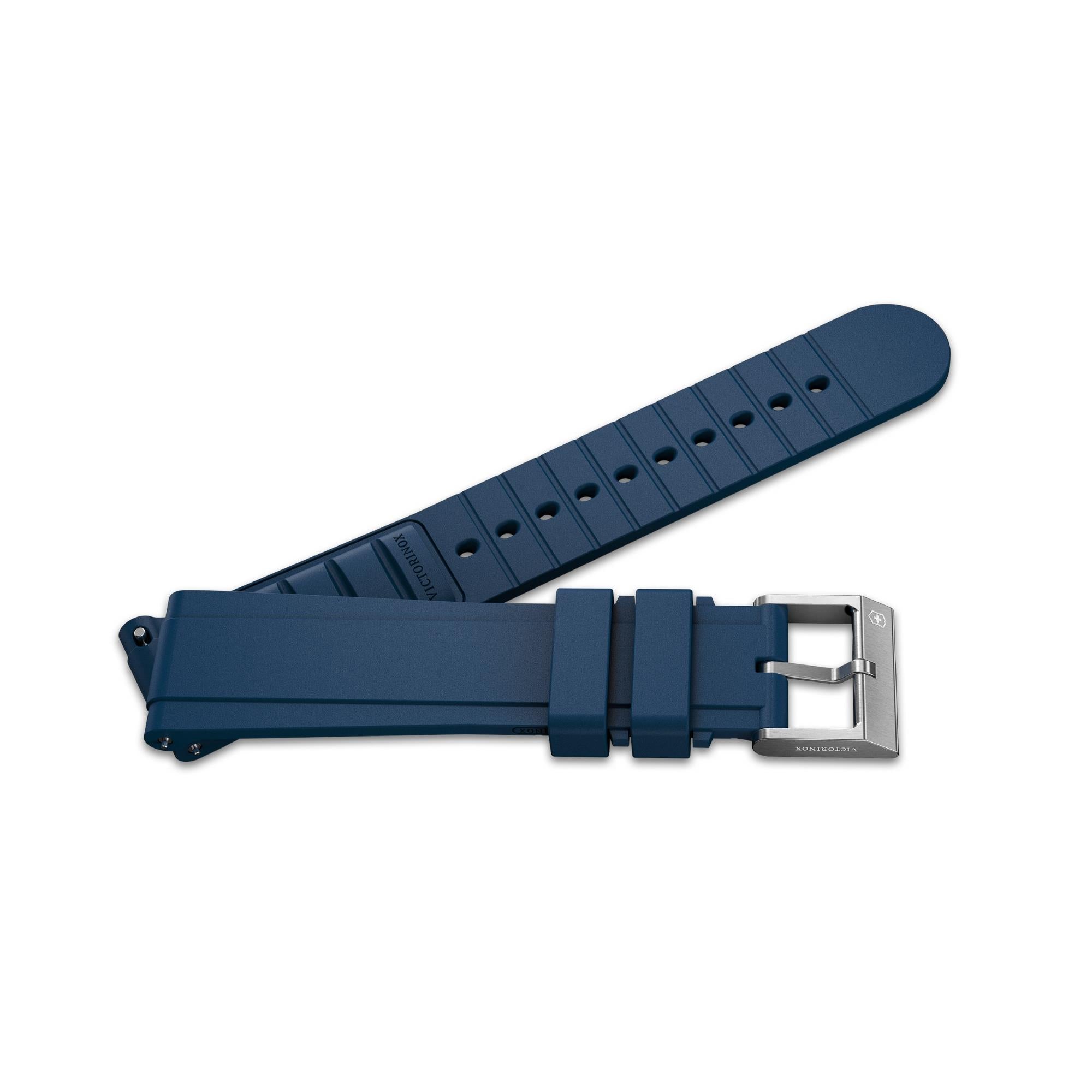 Victorinox Premium 21mm Rubber Blue Watch Strap D7 V.60108