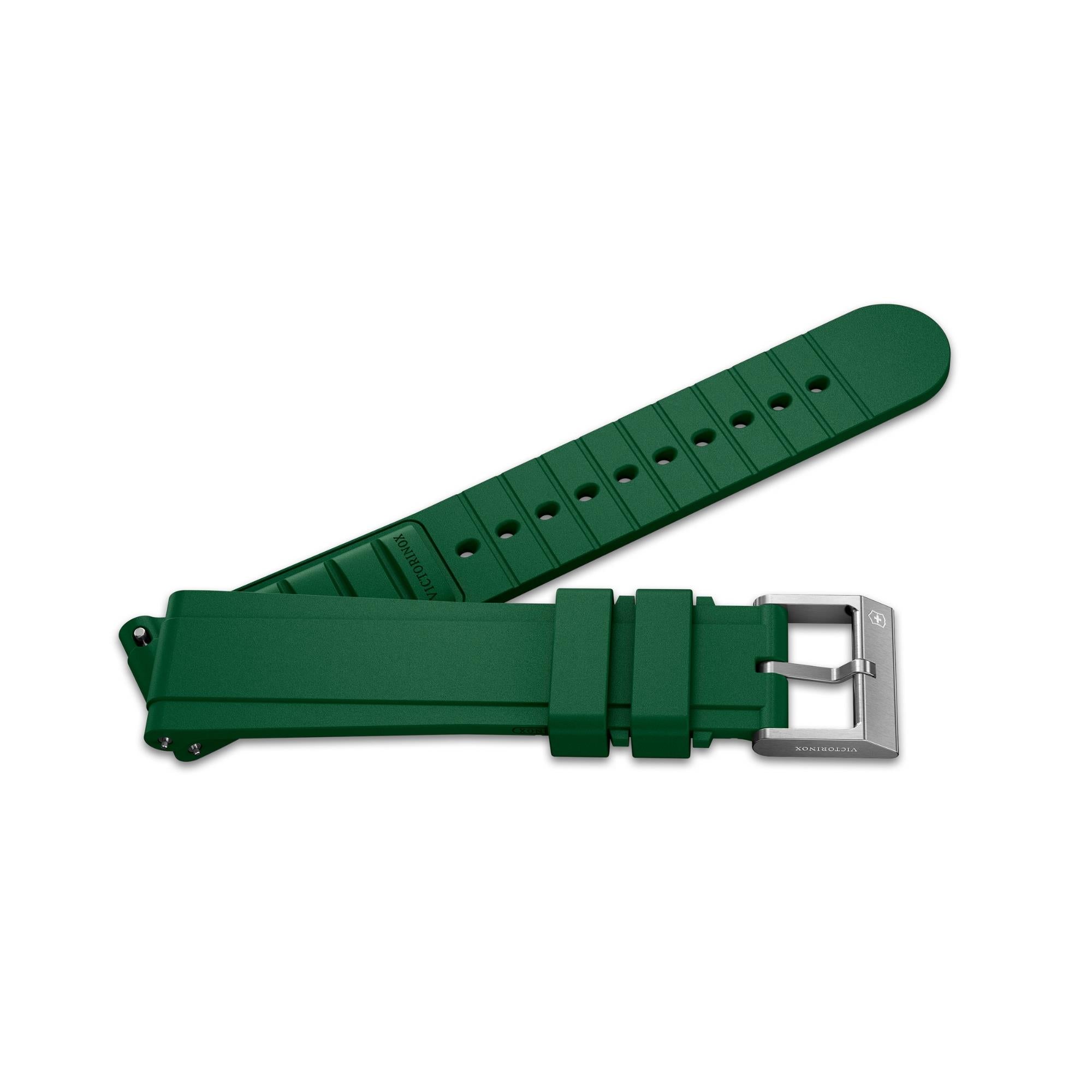 Victorinox Premium 21mm Rubber Green Watch Strap D7 V.60109