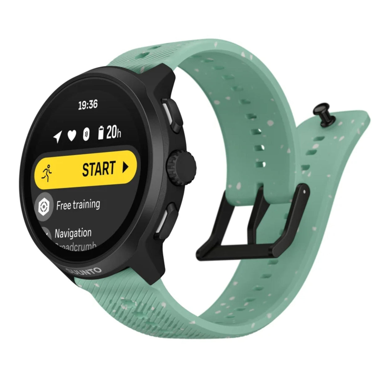 Suunto Run 2 46.5mm 64GB AMOLED Digital Aloe Green Silicone Smart Fitness Watch SS051641000