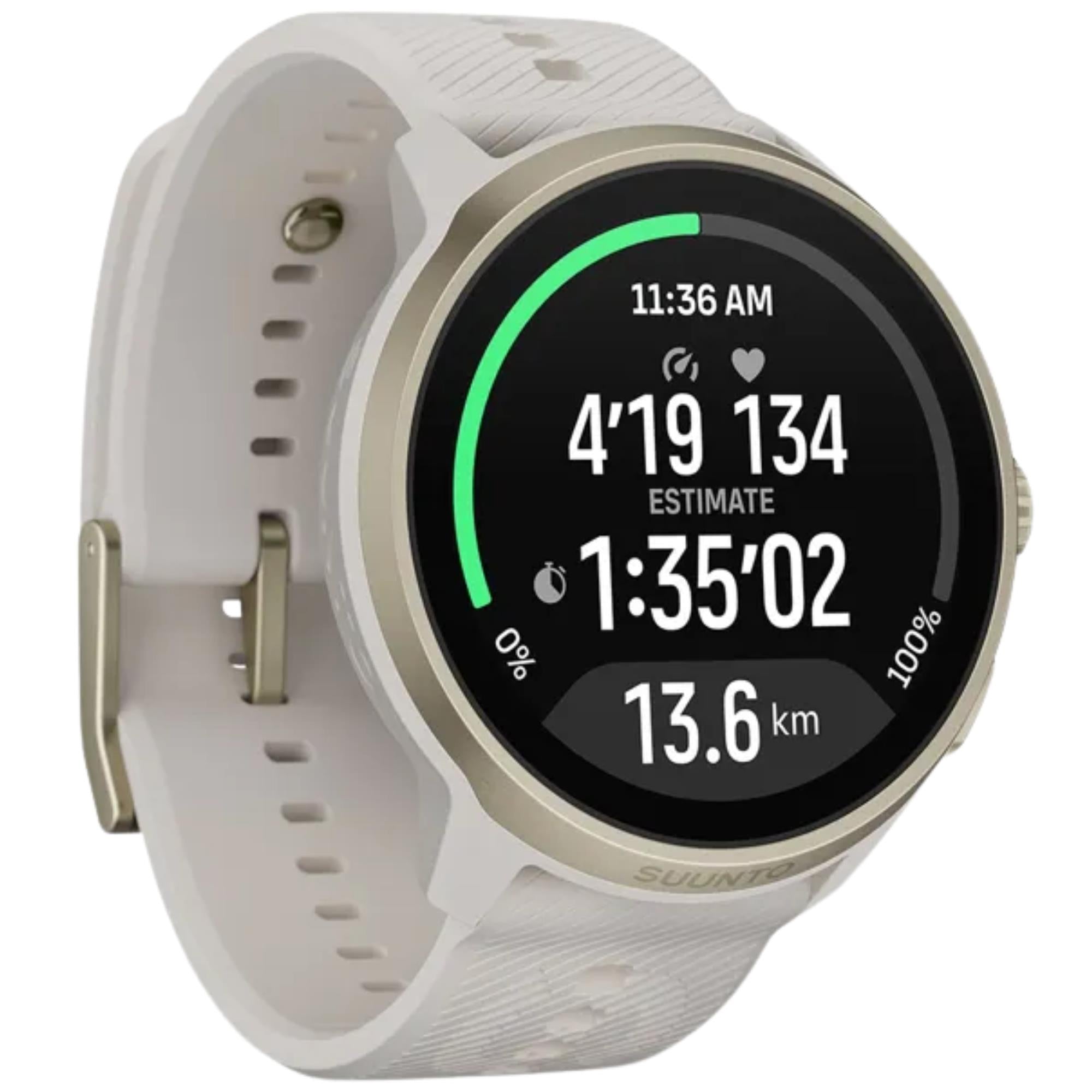 Suunto Run 2 46.5mm 4GB AMOLED Digital Feather Gold Silicone Smart Fitness Watch SS051724000