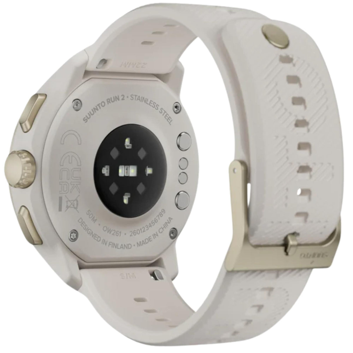 Suunto Run 2 46.5mm 4GB AMOLED Digital Feather Gold Silicone Smart Fitness Watch SS051724000