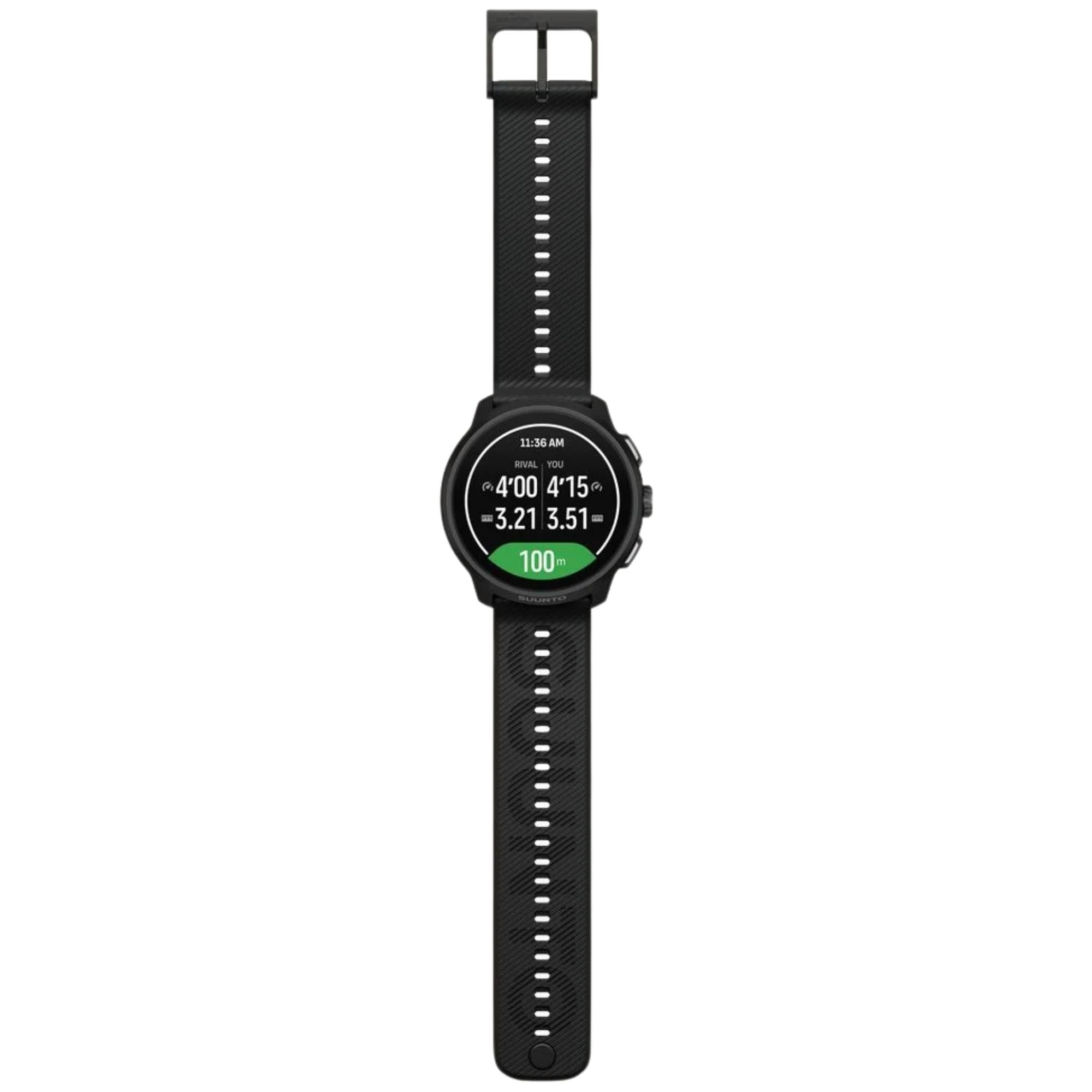 Suunto Run 2 46.5mm 64GB AMOLED Digital All Black Silicone Smart Fitness Watch SS051639000