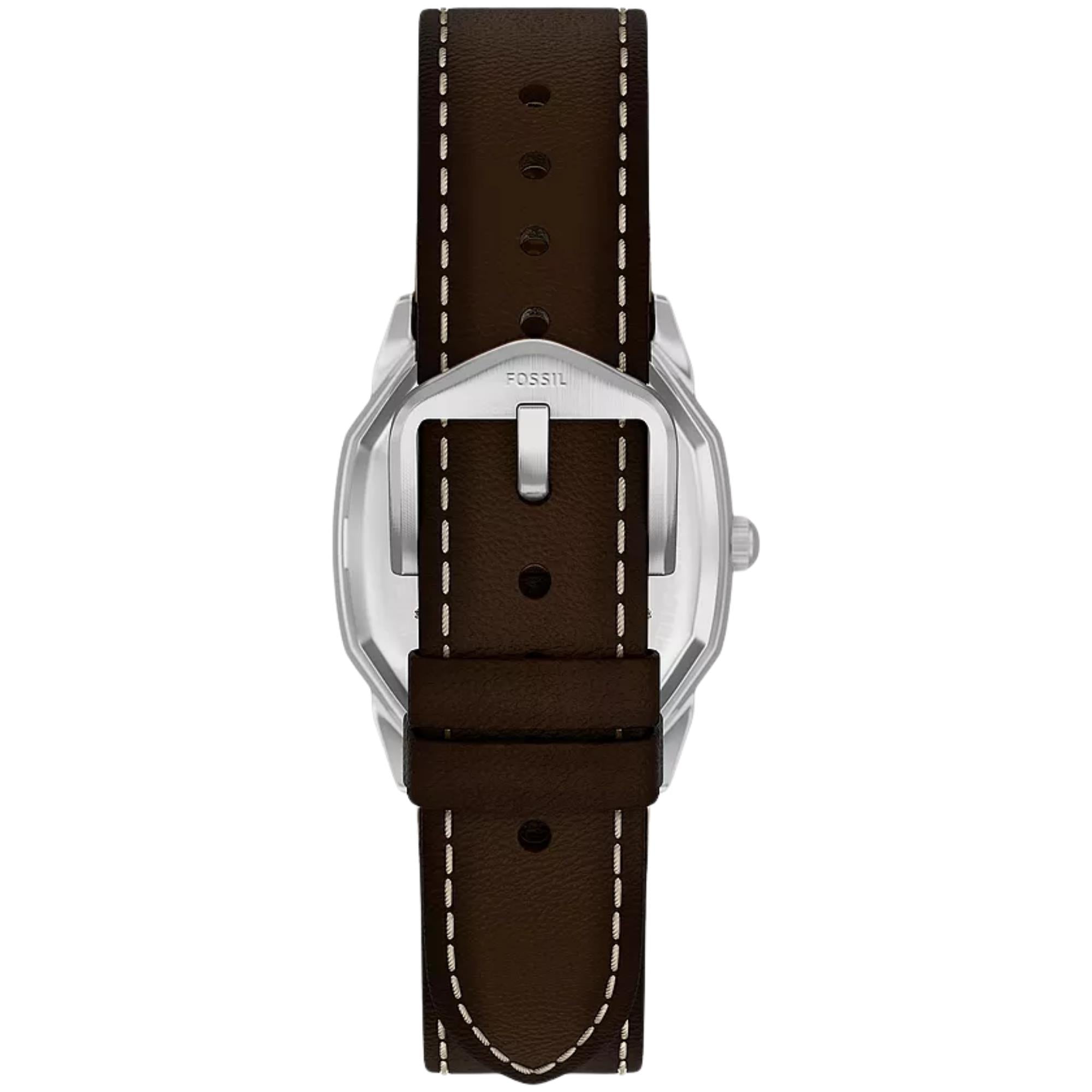 Fossil Harlow 33mm Cream Dial Leather Mens Quartz Watch FS6214