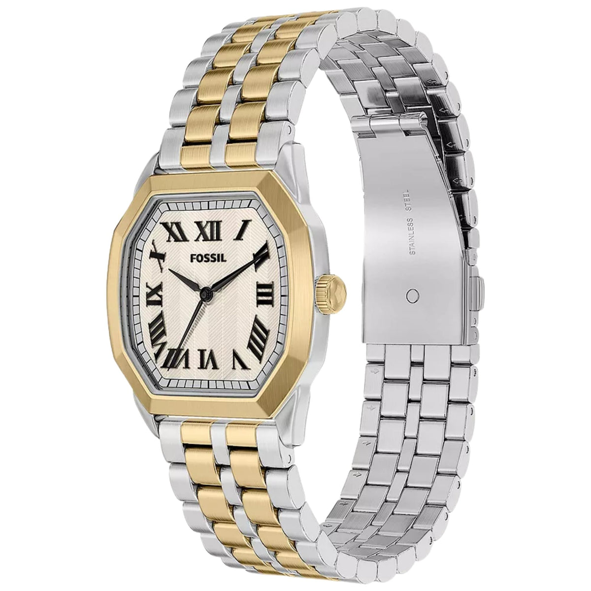 Fossil Harlow 33mm Cream Dial Steel Mens Quartz Watch FS6212