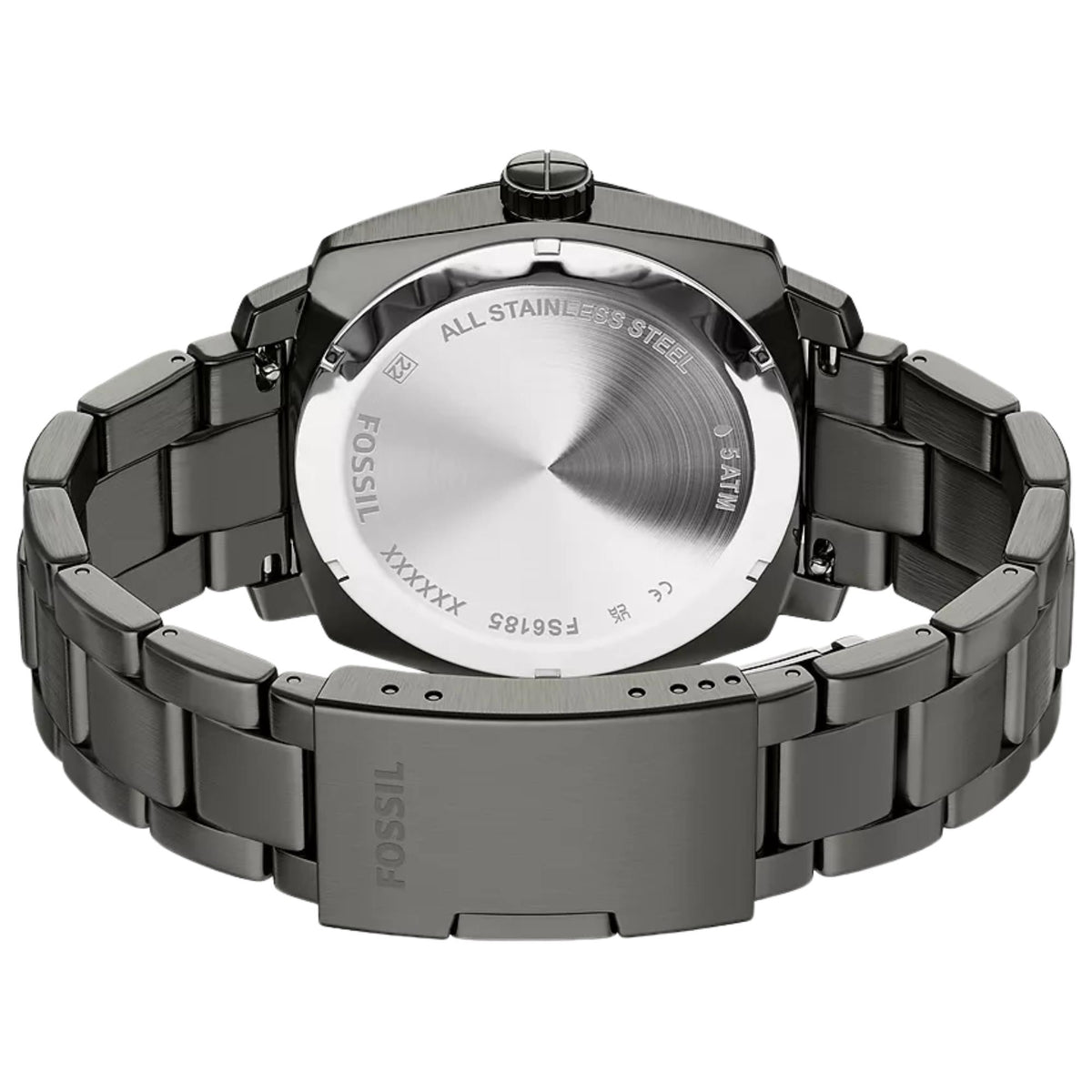 Fossil Machine 41mm Black Dial Steel Mens Quartz Watch FS6185