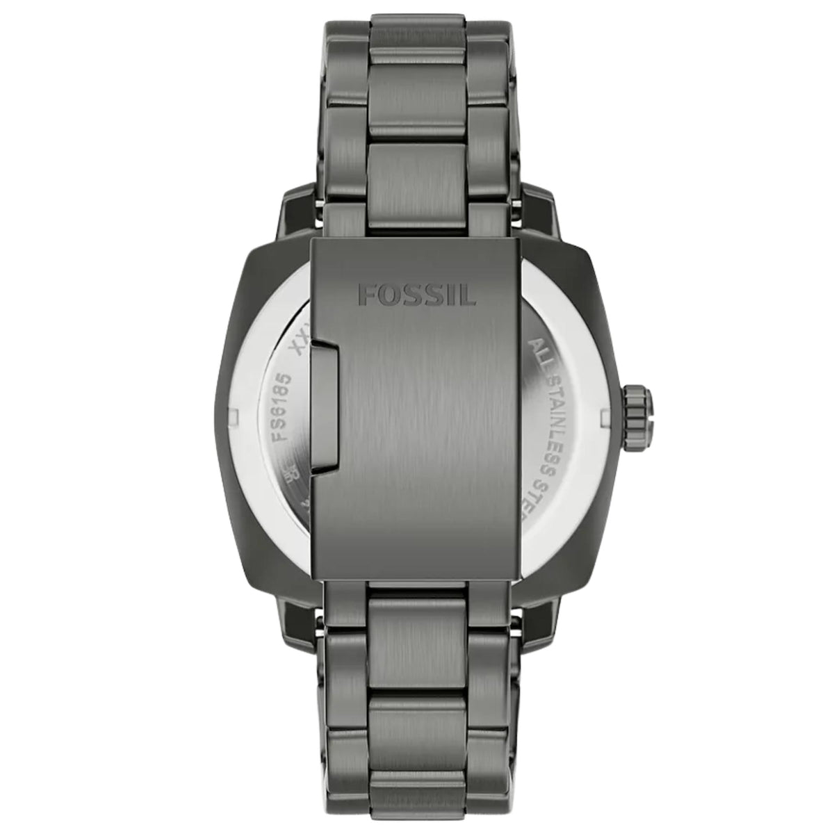 Fossil Machine 41mm Black Dial Steel Mens Quartz Watch FS6185