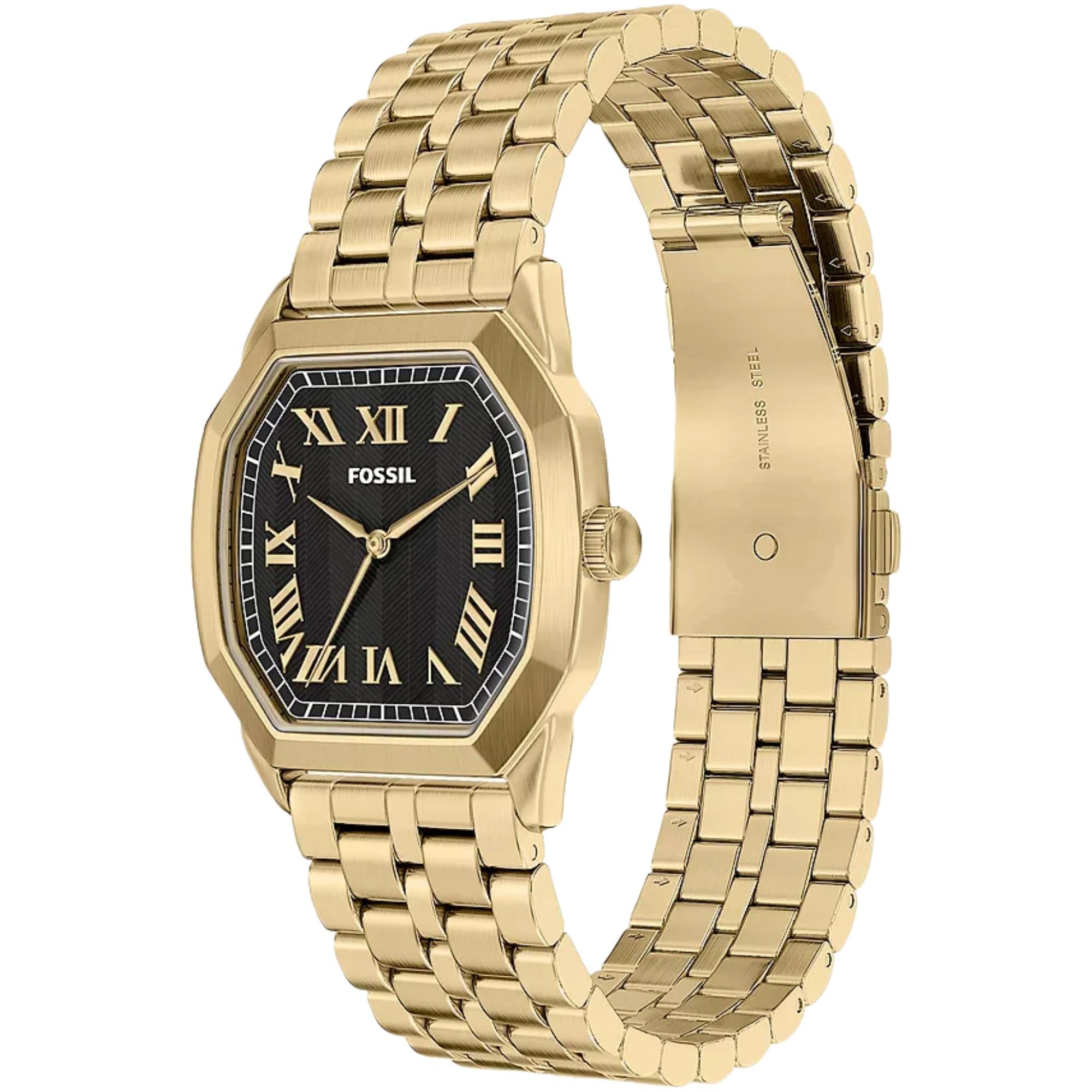 Fossil Harlow 33mm Black Dial Steel Mens Quartz Watch FS6213