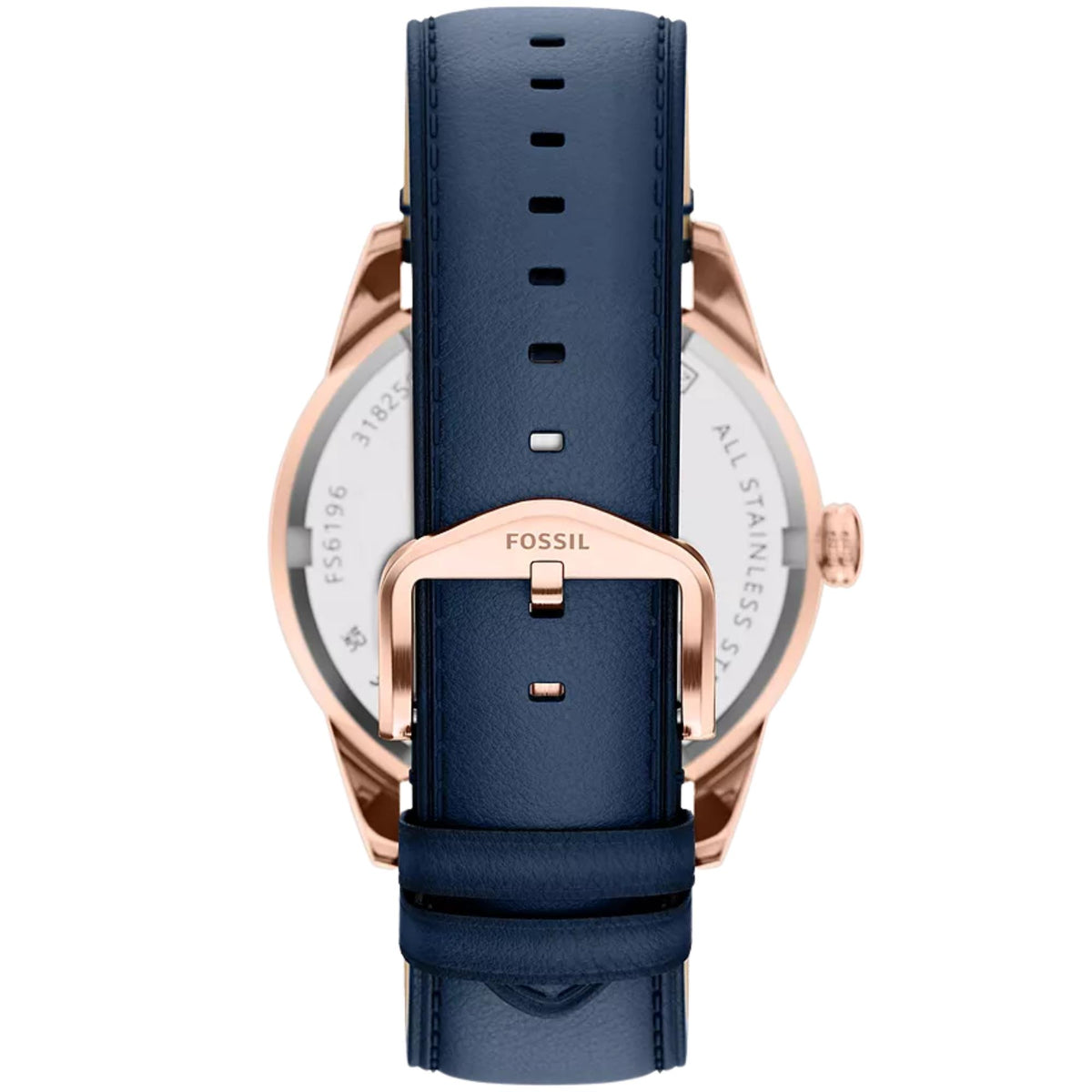 Fossil Pearson 42mm Multifunction Blue Dial Leather Mens Quartz Watch FS6196