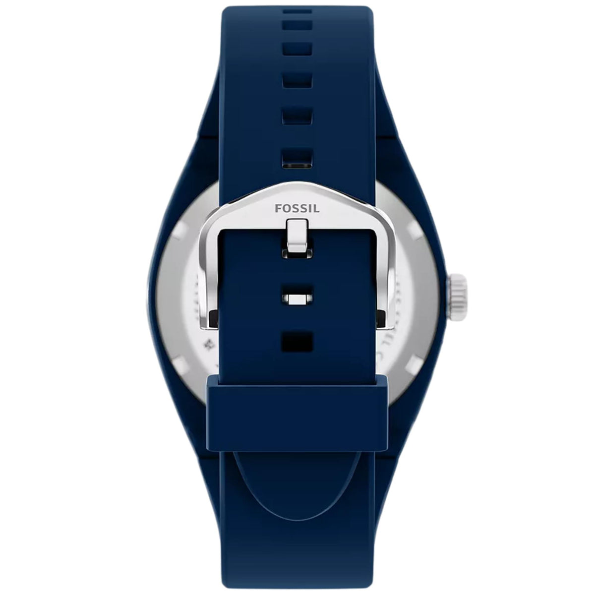 Fossil Everett 42mm Blue Dial Silicone Mens Quartz Watch FS6177