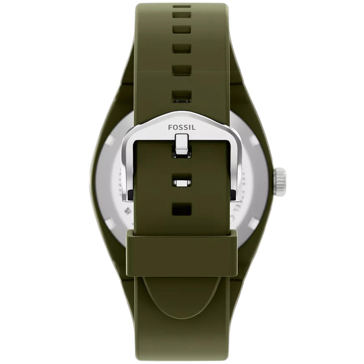 Fossil Everett 42mm Green Dial Silicone Mens Quartz Watch FS6178