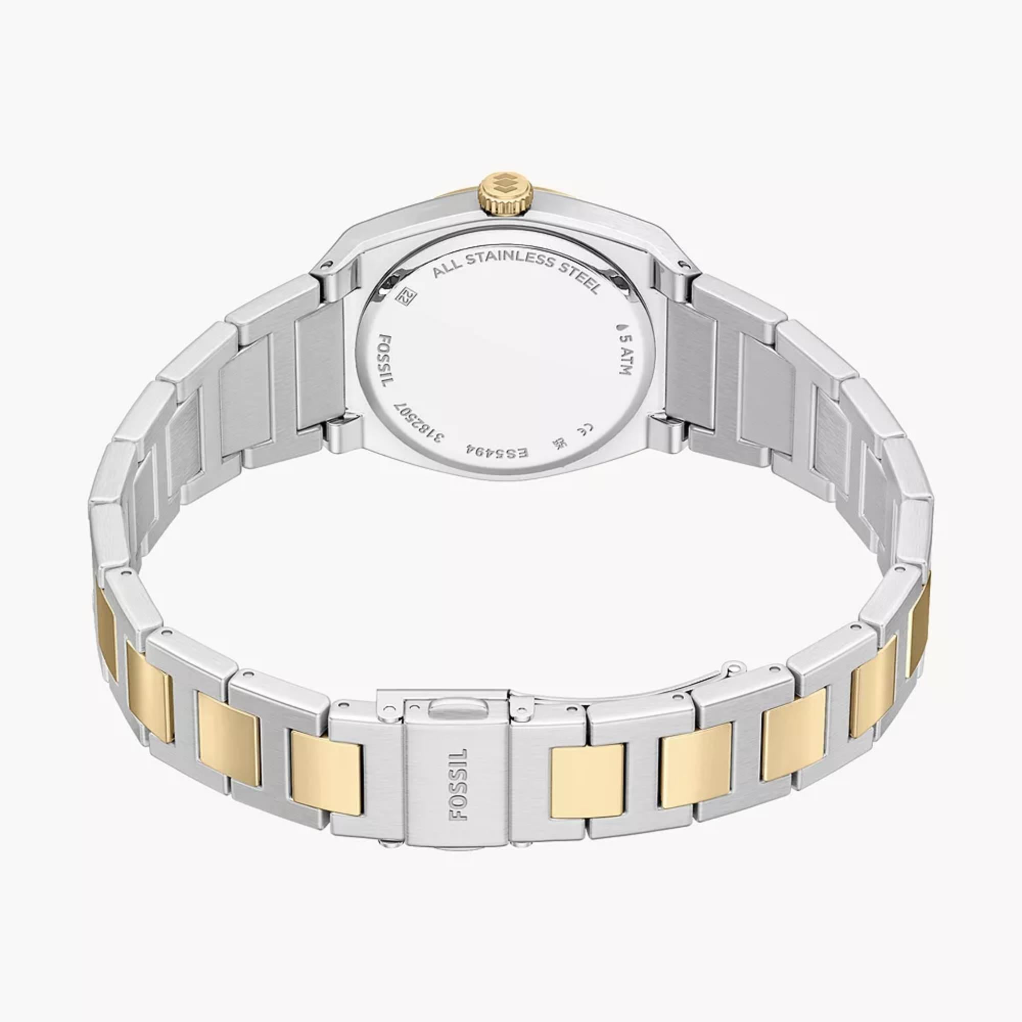 Fossil Everett 27mm Silver Dial Steel Ladies Quartz Watch ES5494