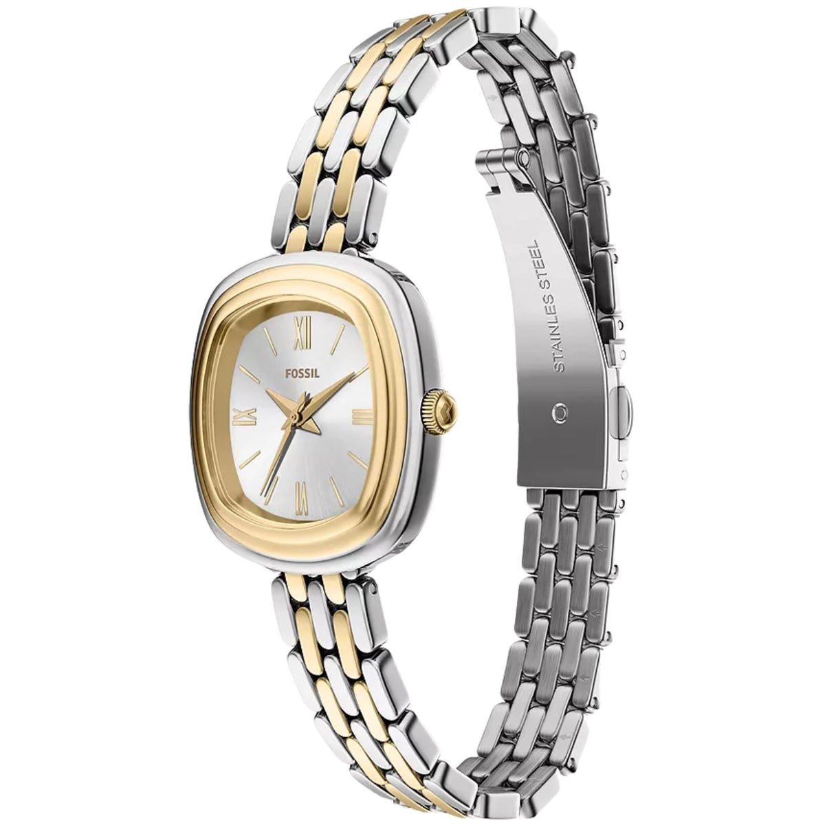 Fossil Emerson 30mm Silver Dial Steel Ladies Quartz Watch ES5509
