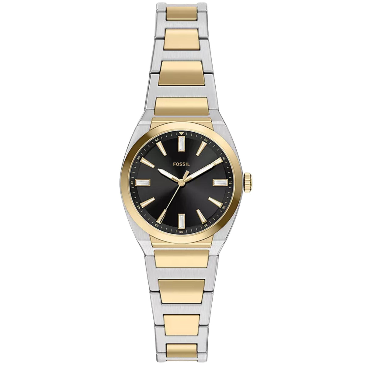 Fossil Everett 27mm Black Dial Steel Ladies Quartz Watch ES5495