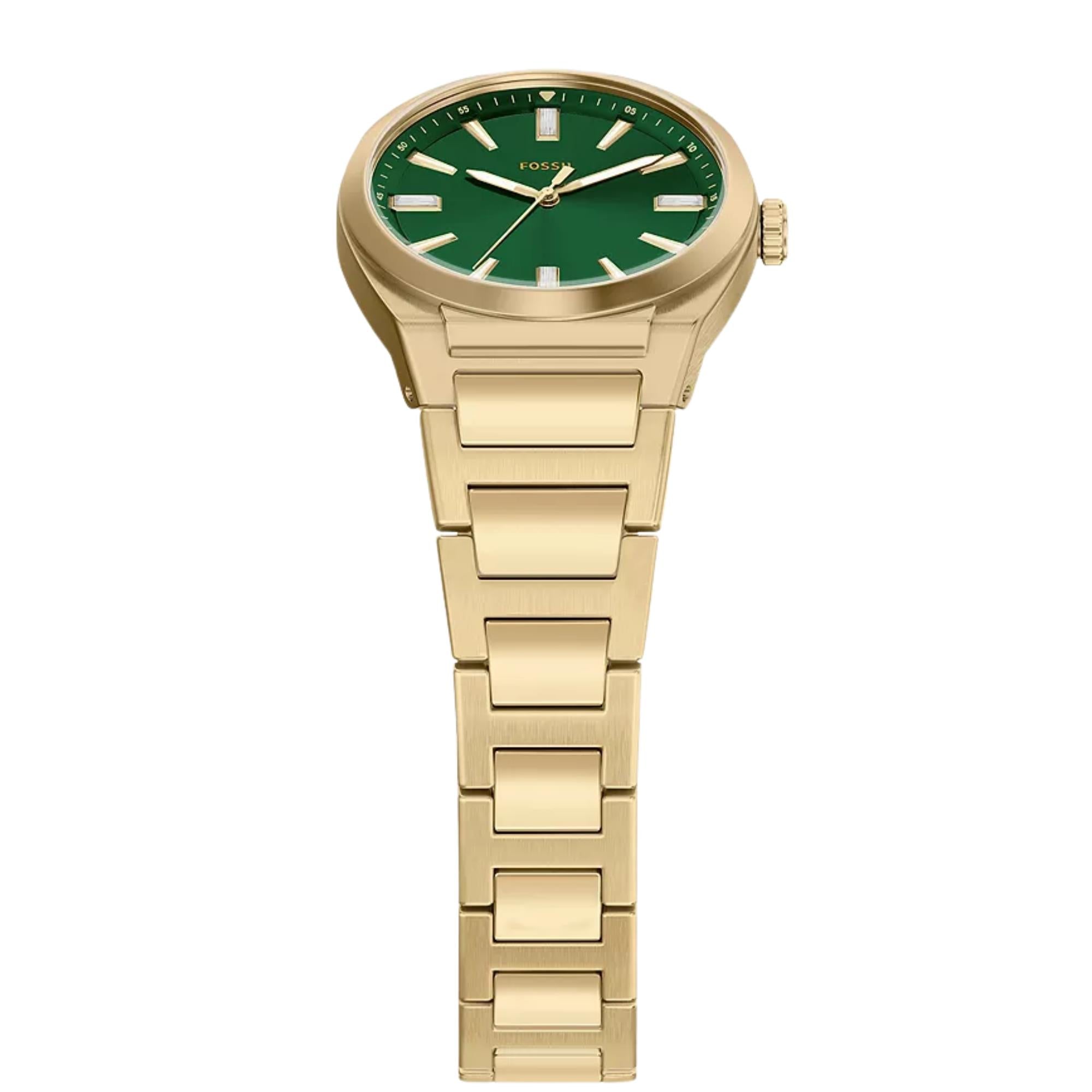 Fossil Everett 27mm Green Dial Steel Ladies Quartz Watch ES5493