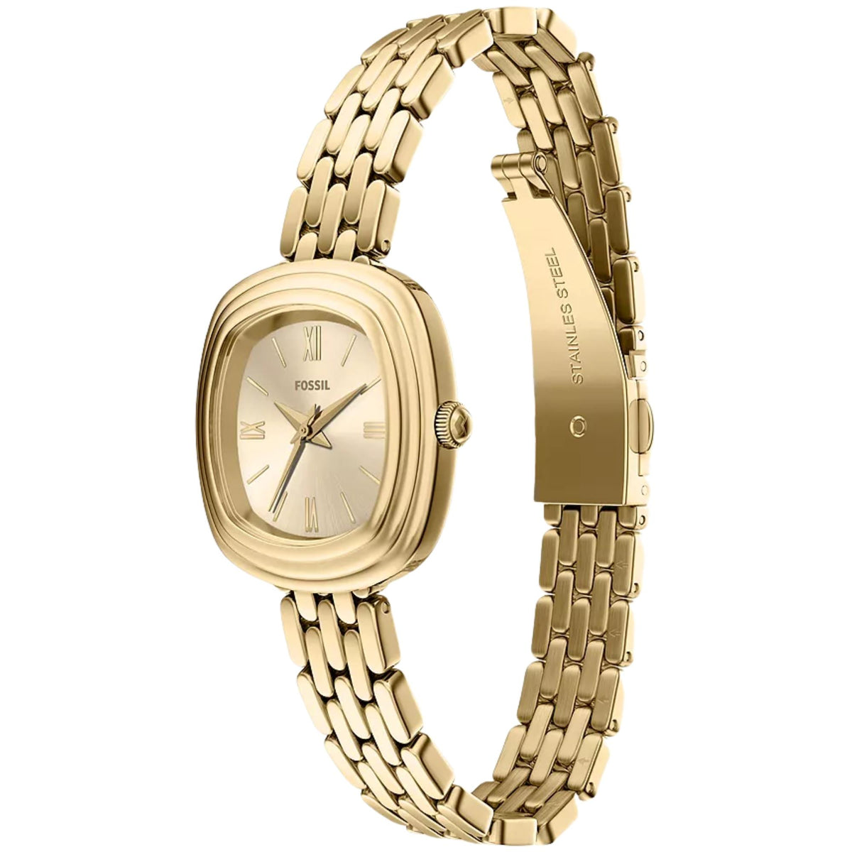 Fossil Emerson 30mm Gold Dial Steel Ladies Quartz Watch ES5506