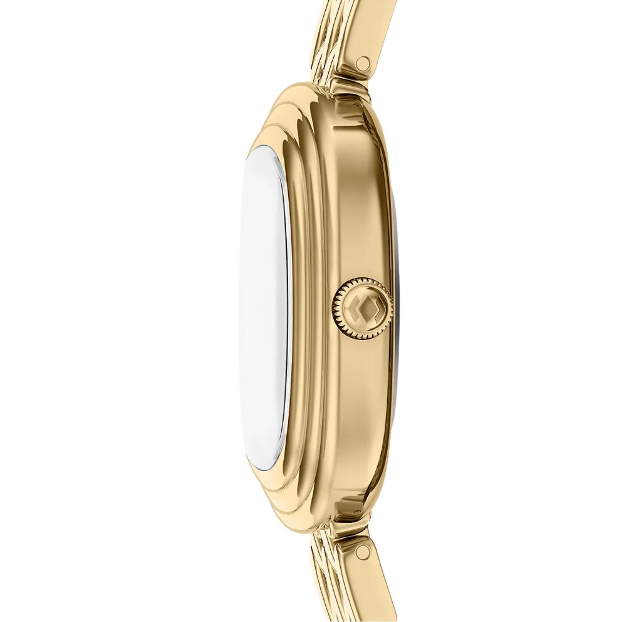 Fossil Emerson 30mm Gold Dial Steel Ladies Quartz Watch ES5506