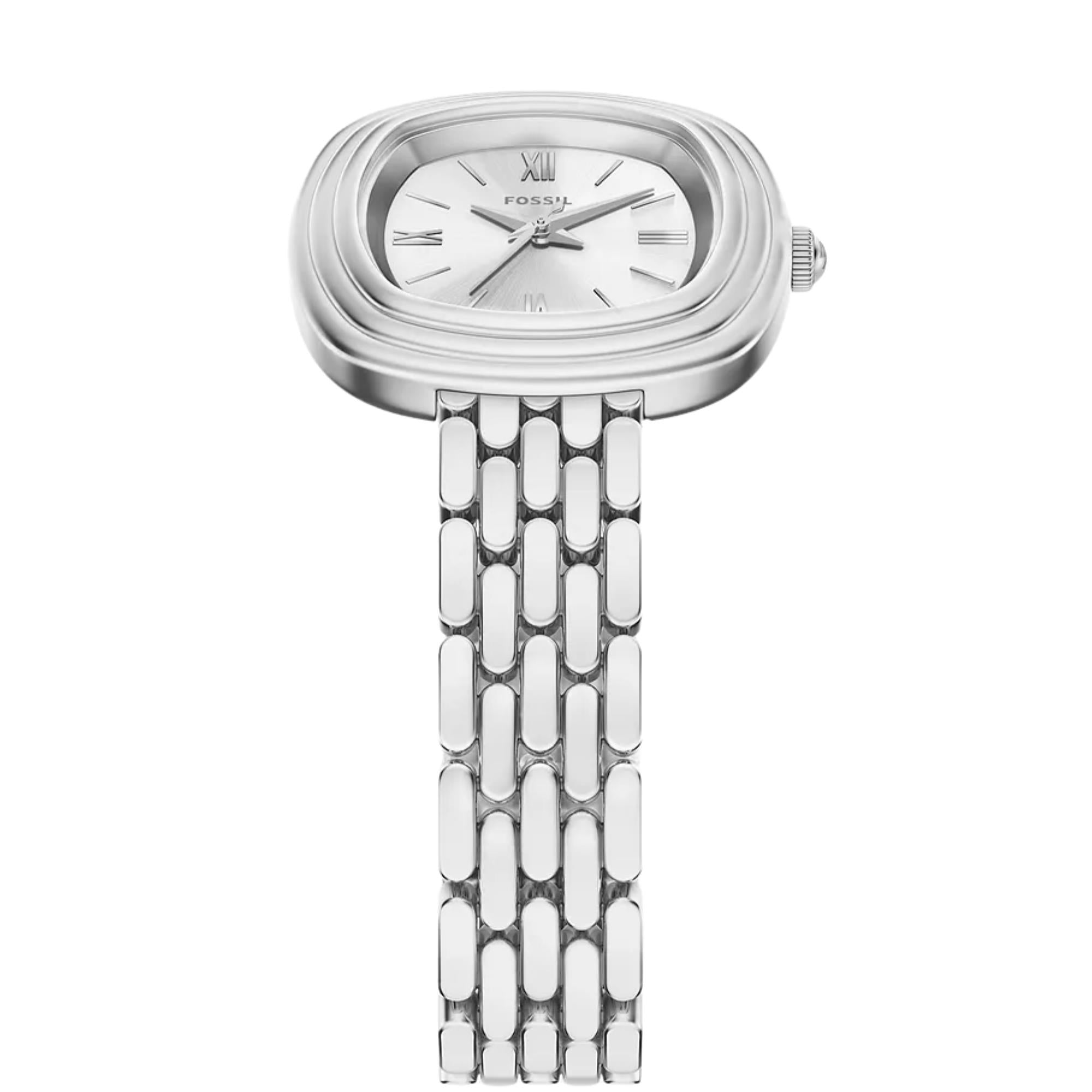 Fossil Emerson 30mm Silver Dial Steel Ladies Quartz Watch ES5508