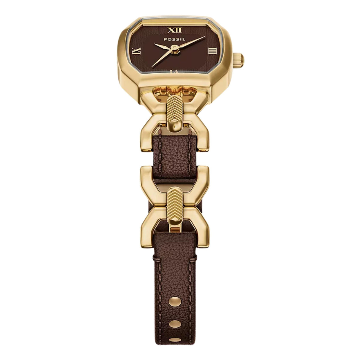 Fossil Harlow 22mm Brown Dial Leather Ladies Quartz Watch ES5497