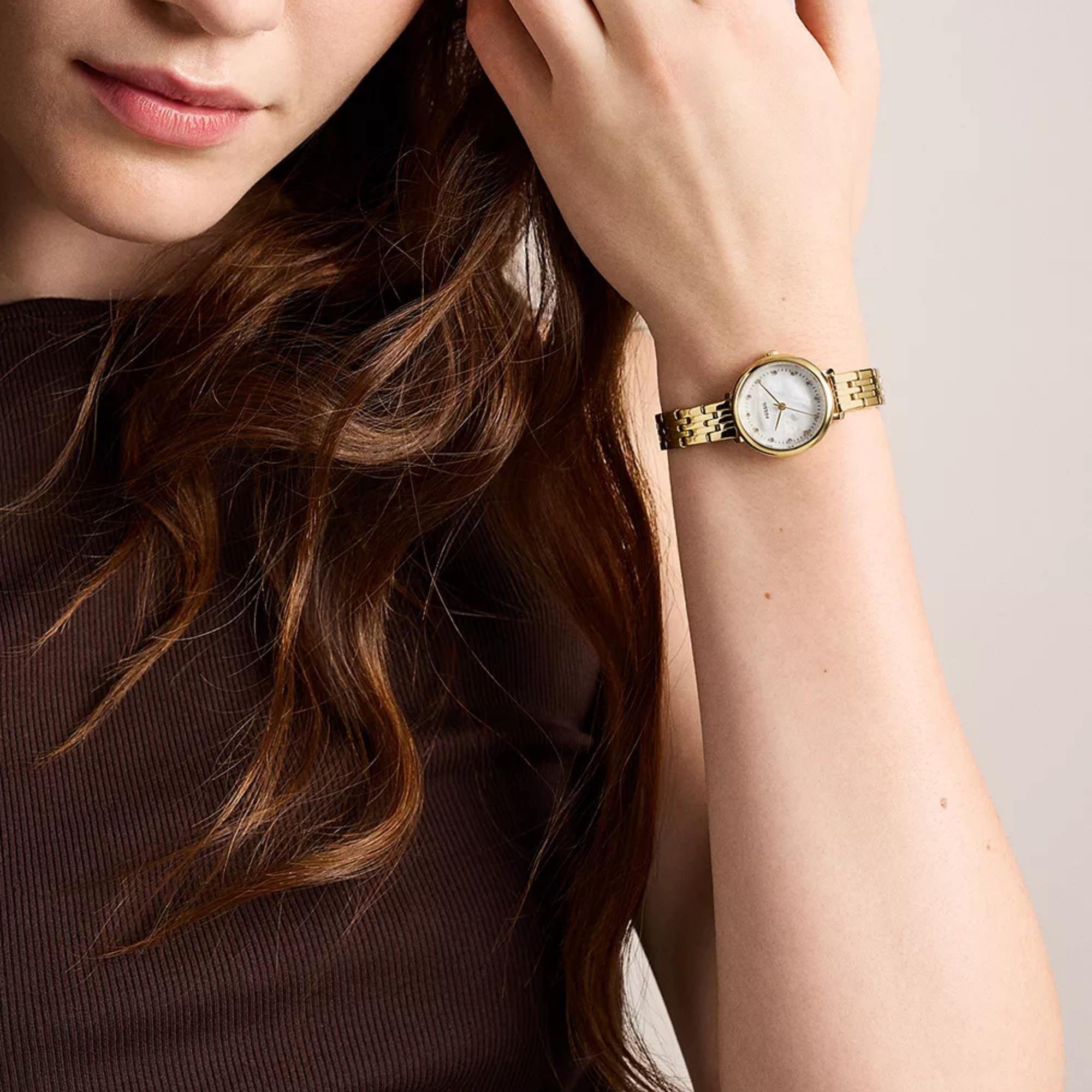 Fossil Heidi 26mm Mother of Pearl Dial Steel Ladies Quartz Watch ES5501