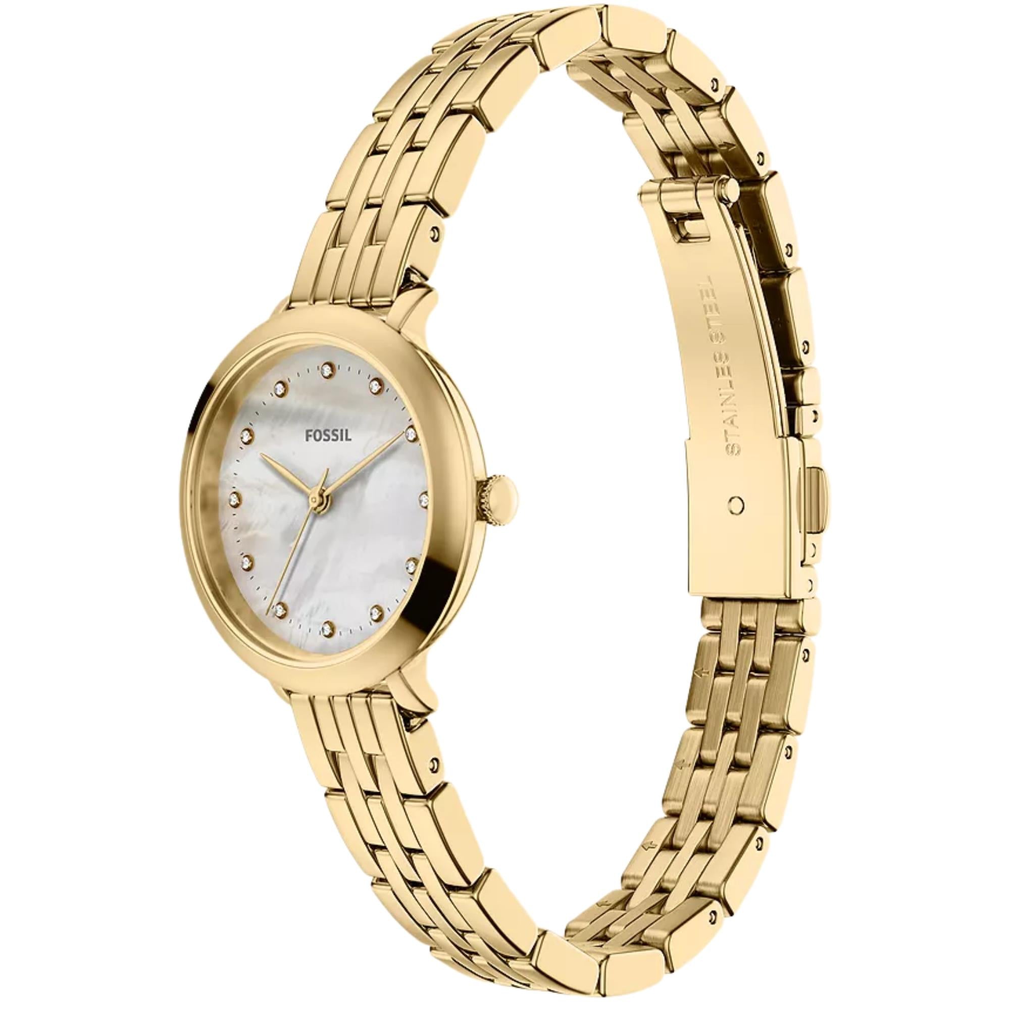 Fossil Heidi 26mm Mother of Pearl Dial Steel Ladies Quartz Watch ES5501