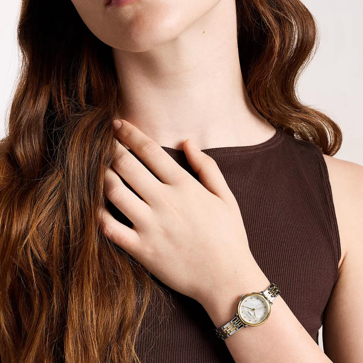 Fossil Heidi 26mm Mother of Pearl Dial Steel Ladies Quartz Watch ES5500