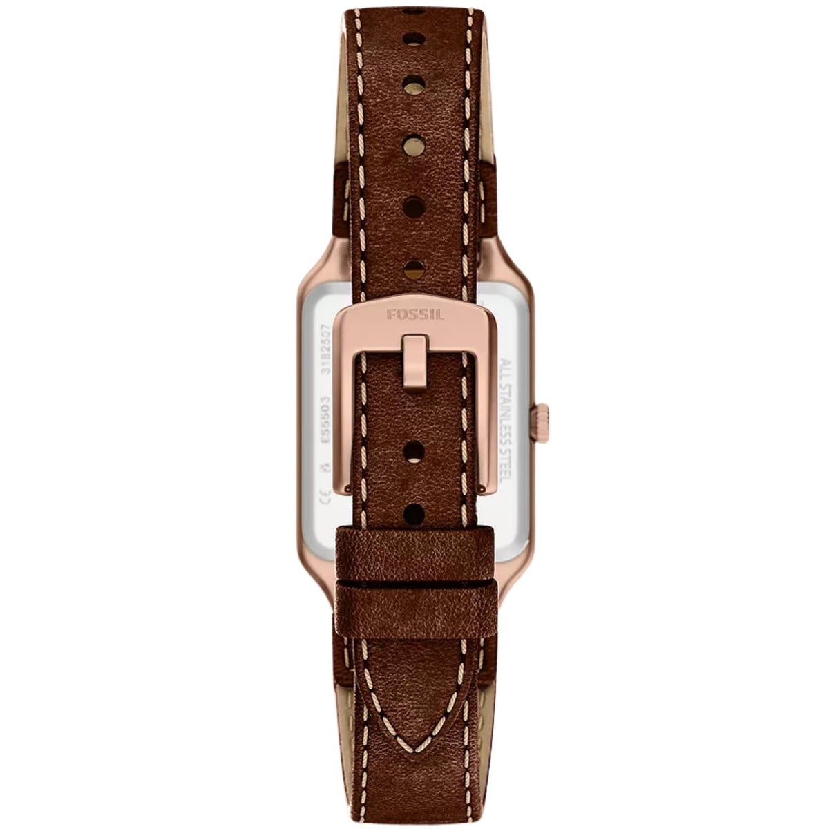 Fossil Raquel 23mm Brown Dial Leather Ladies Quartz Watch ES5503