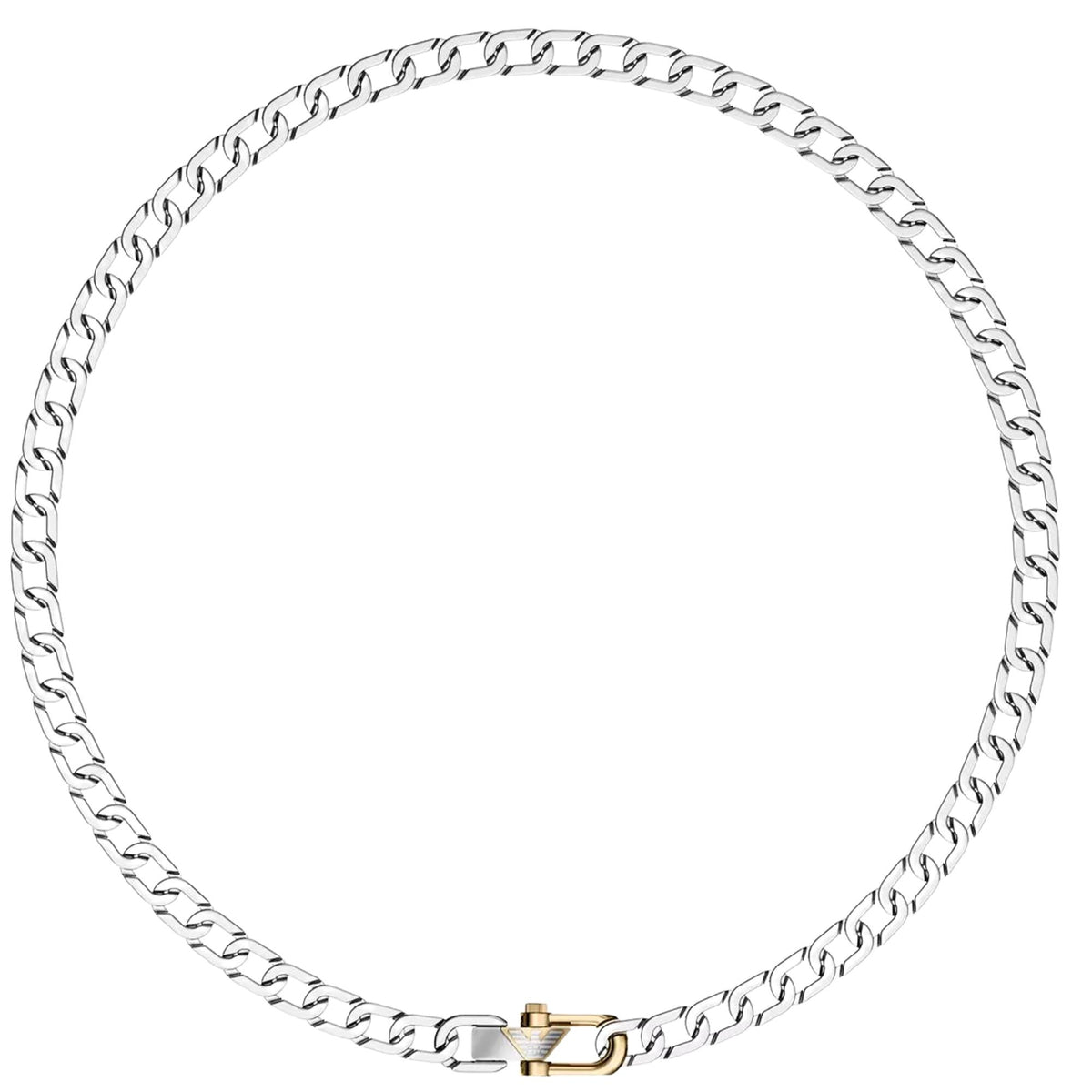 Emporio Armani Eagle Logo Silver Steel Mens Chain Necklace EGS3372040